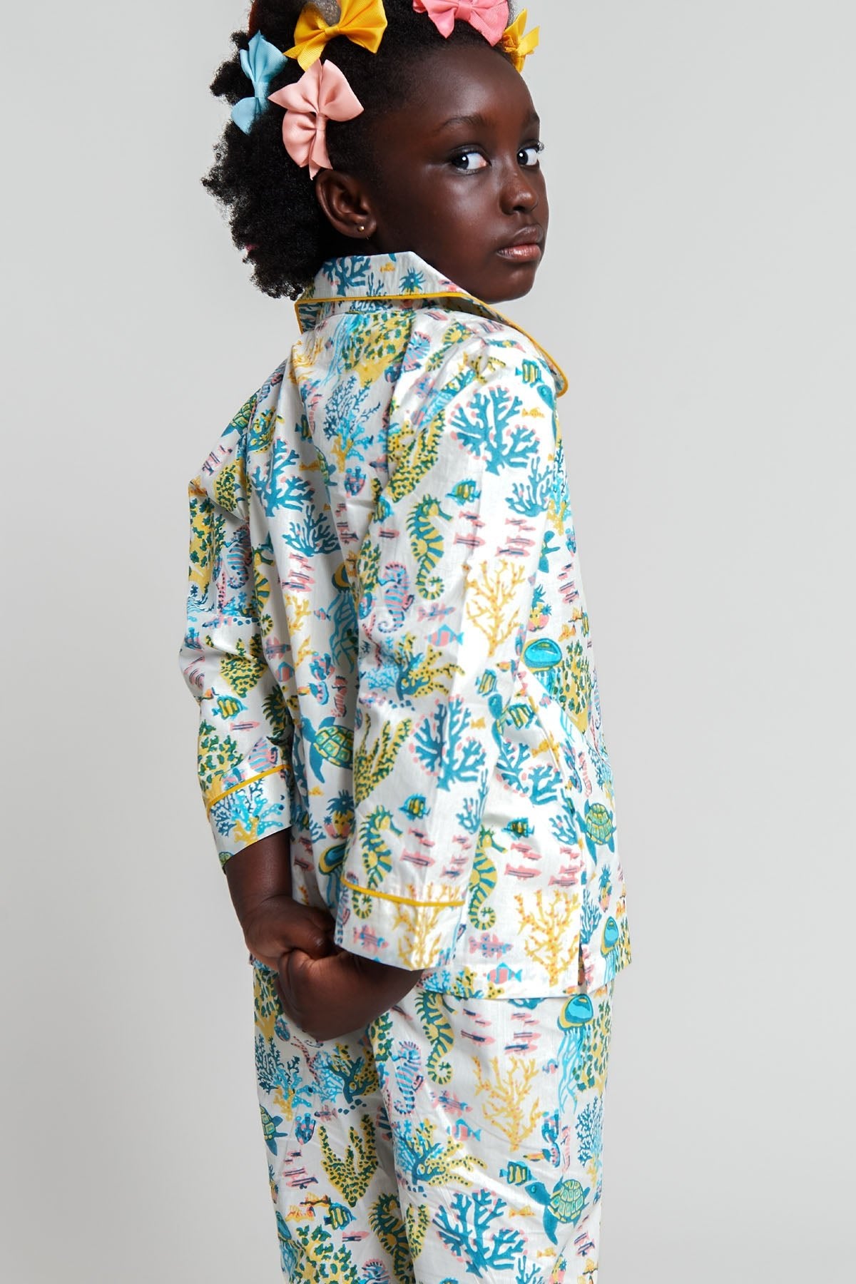 a fin - tastic dance off - organic cotton kids pyjama set - Kutti Lulu