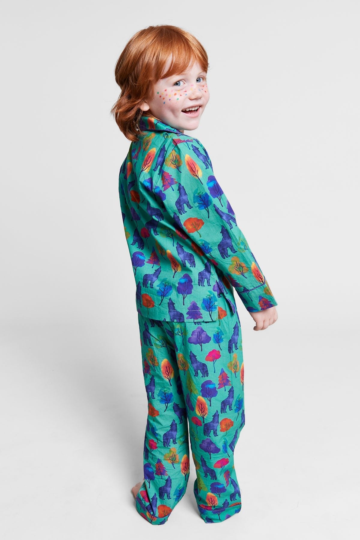 a whimsical howl - organic cotton kids pyjama set - Kutti Lulu