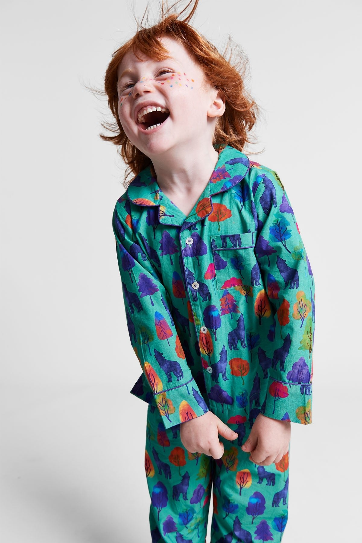 a whimsical howl - organic cotton kids pyjama set - Kutti Lulu