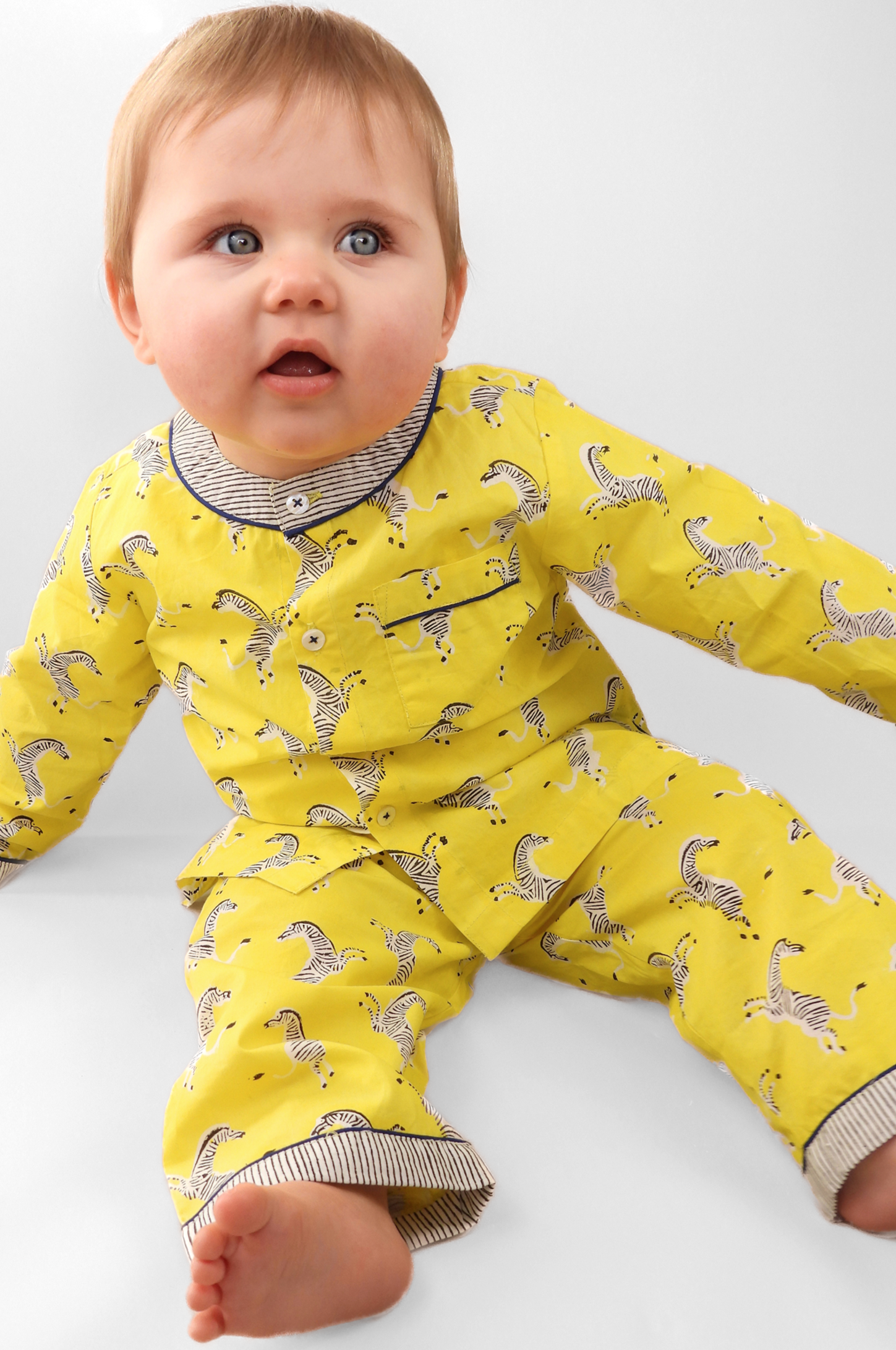zebra strides - organic cotton baby pyjama set