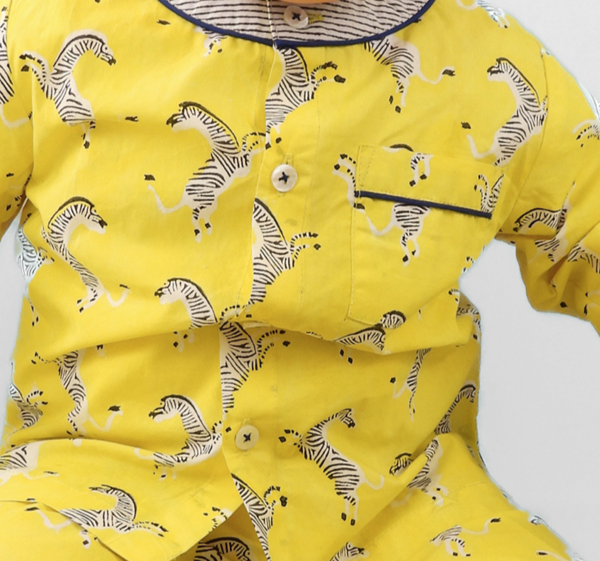 zebra strides - organic cotton baby pyjama set