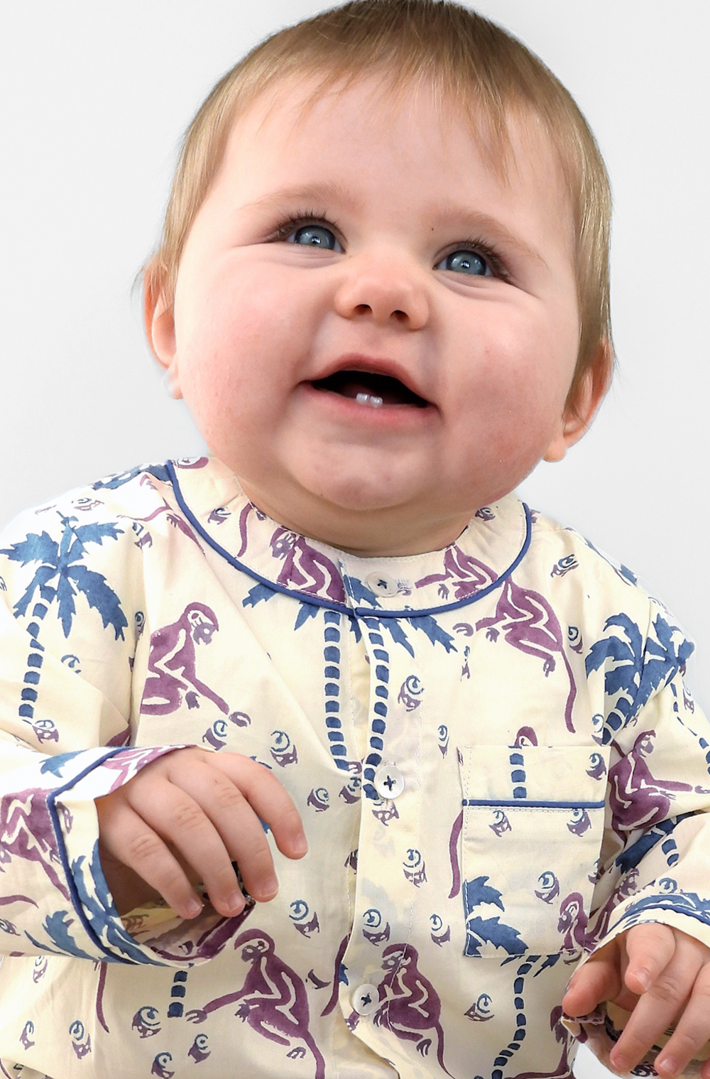 monkey capers - organic cotton baby pyjama set