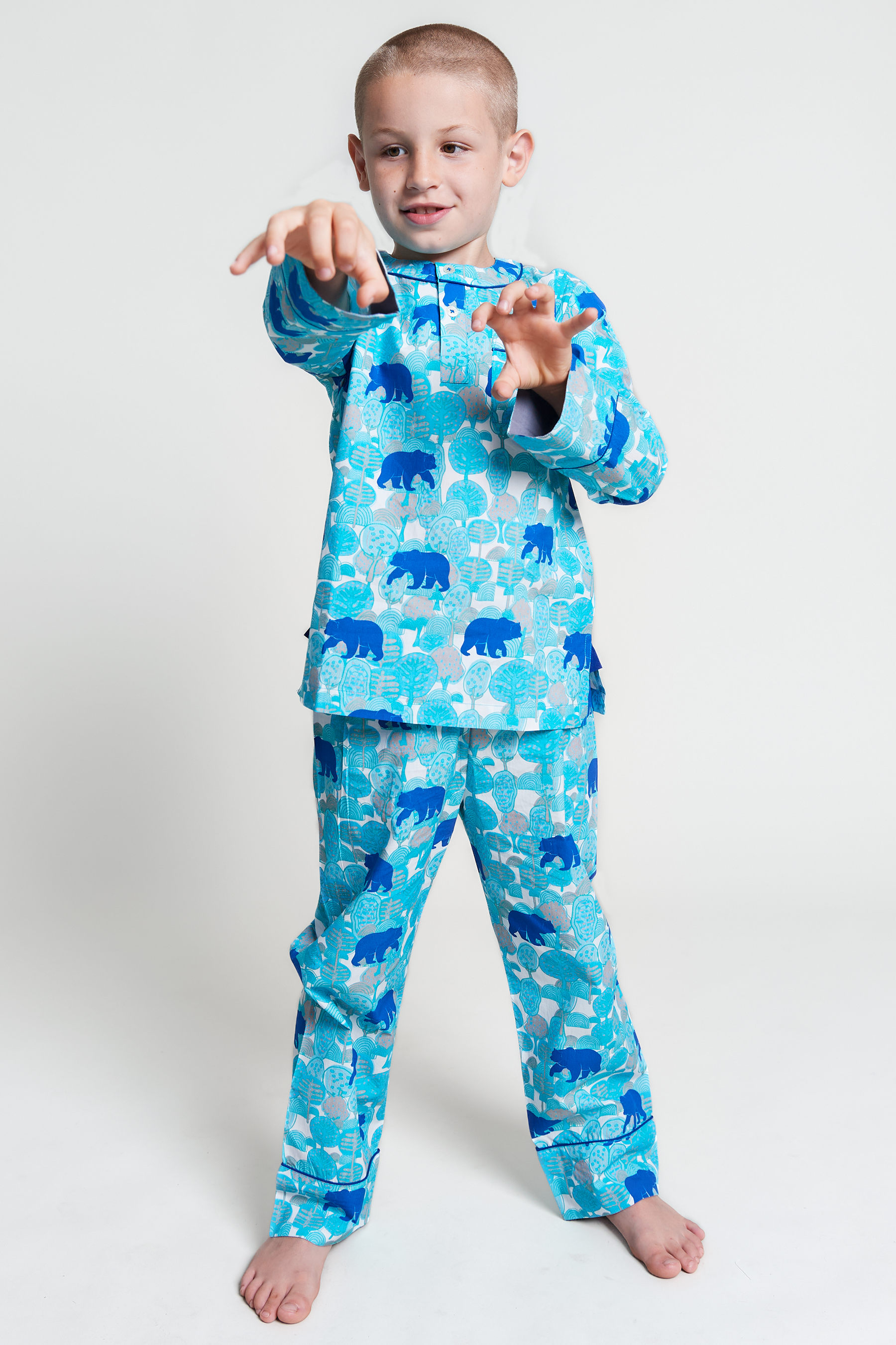 the wandering bear - organic cotton kids pyjama set