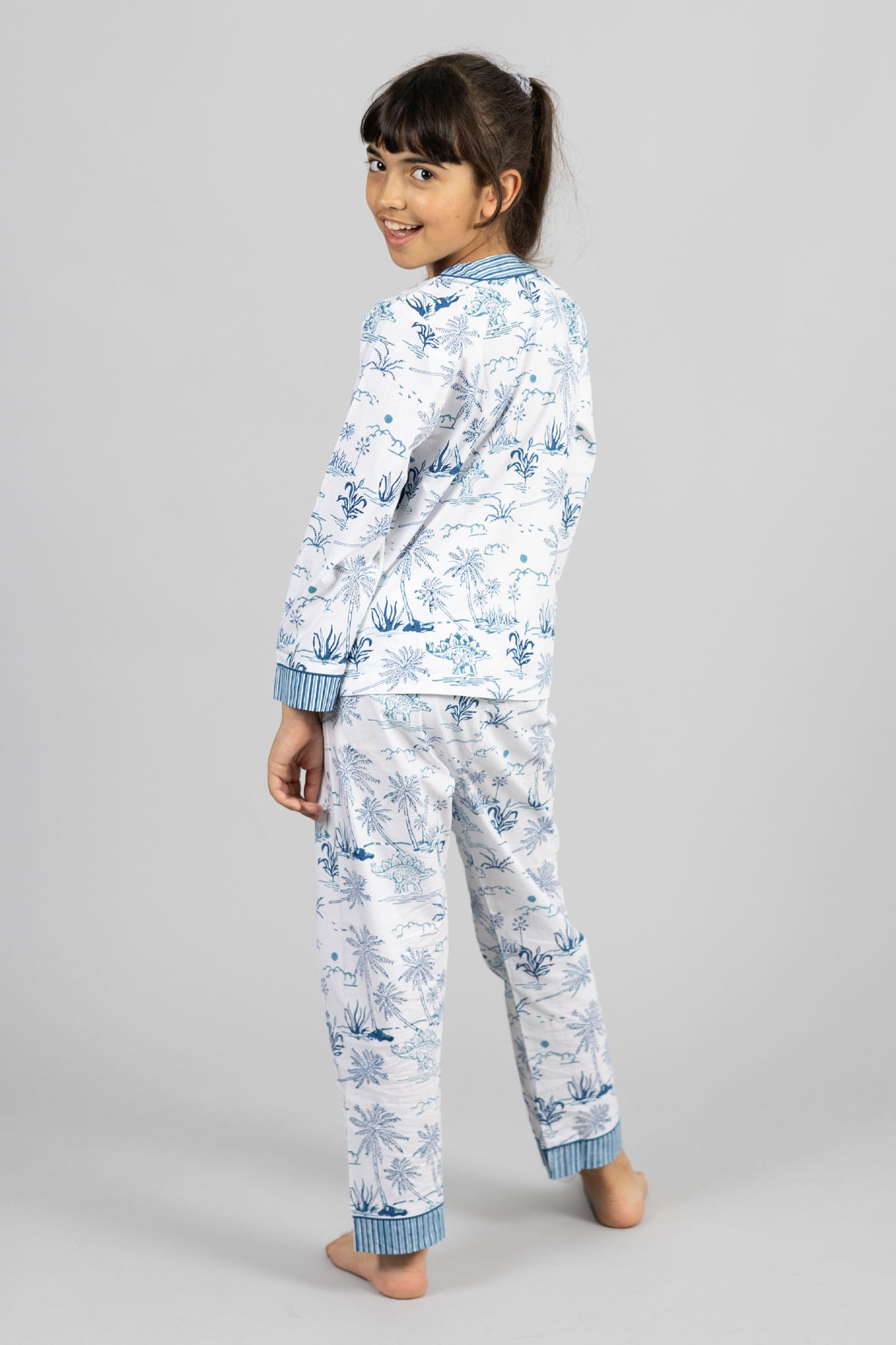 jurassic landscape - organic cotton kids pyjama set