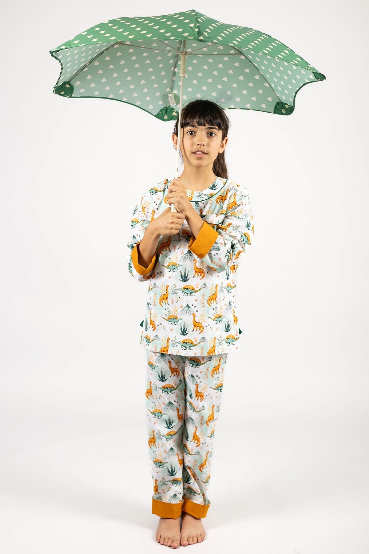 dinosaur summit - organic cotton kids pyjama set - Kutti Lulu