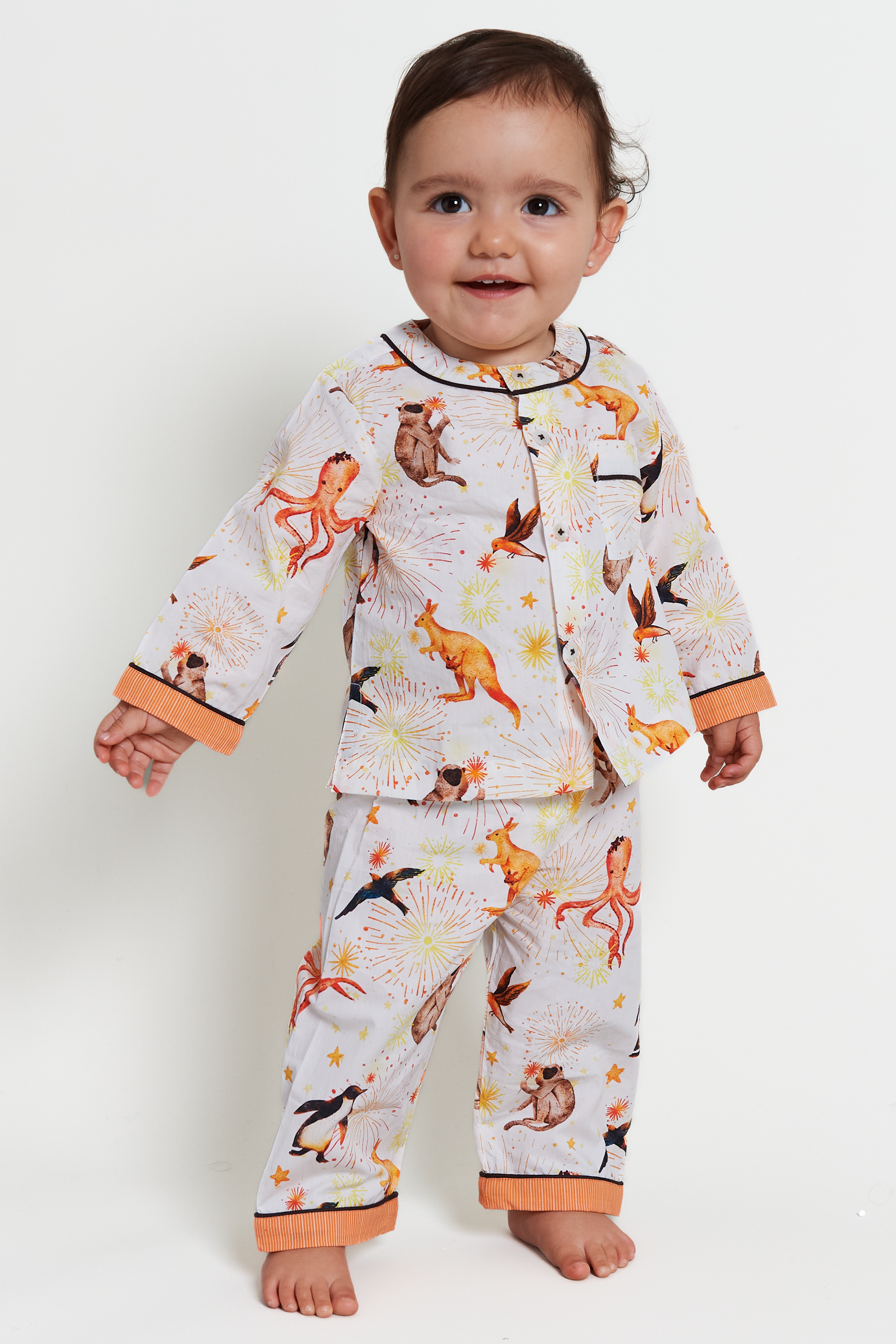 light up, light up! - organic cotton baby pyjama set