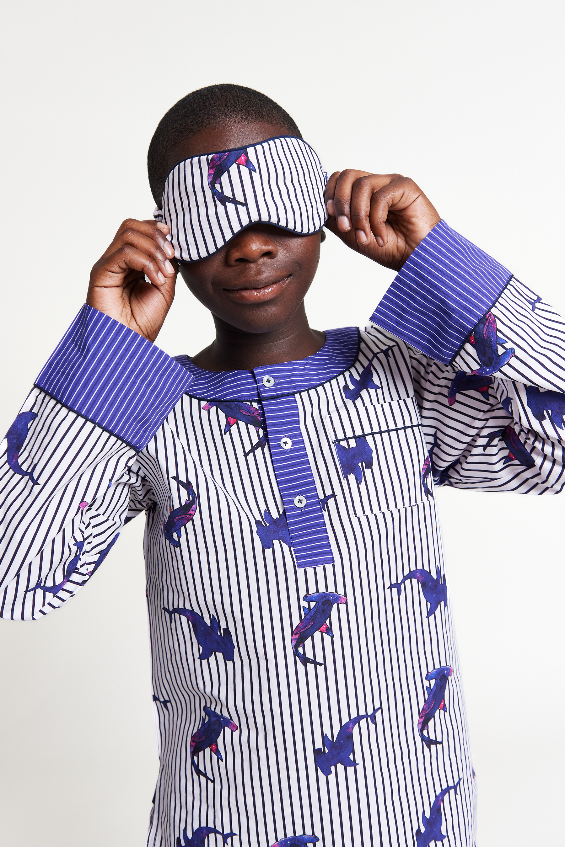 galactic sharks - organic cotton kids pyjama set