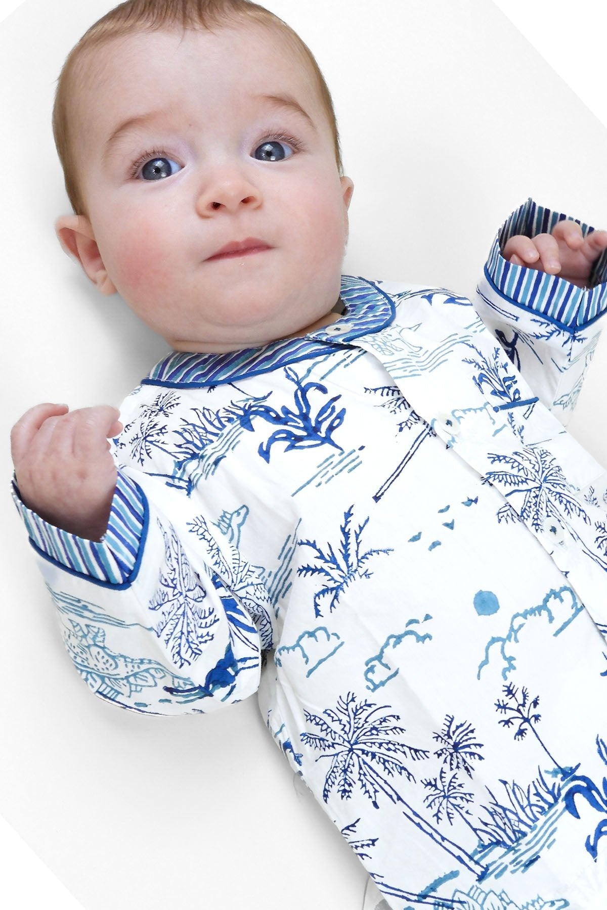 jurassic landscape - organic cotton baby pyjama set - Kutti Lulu
