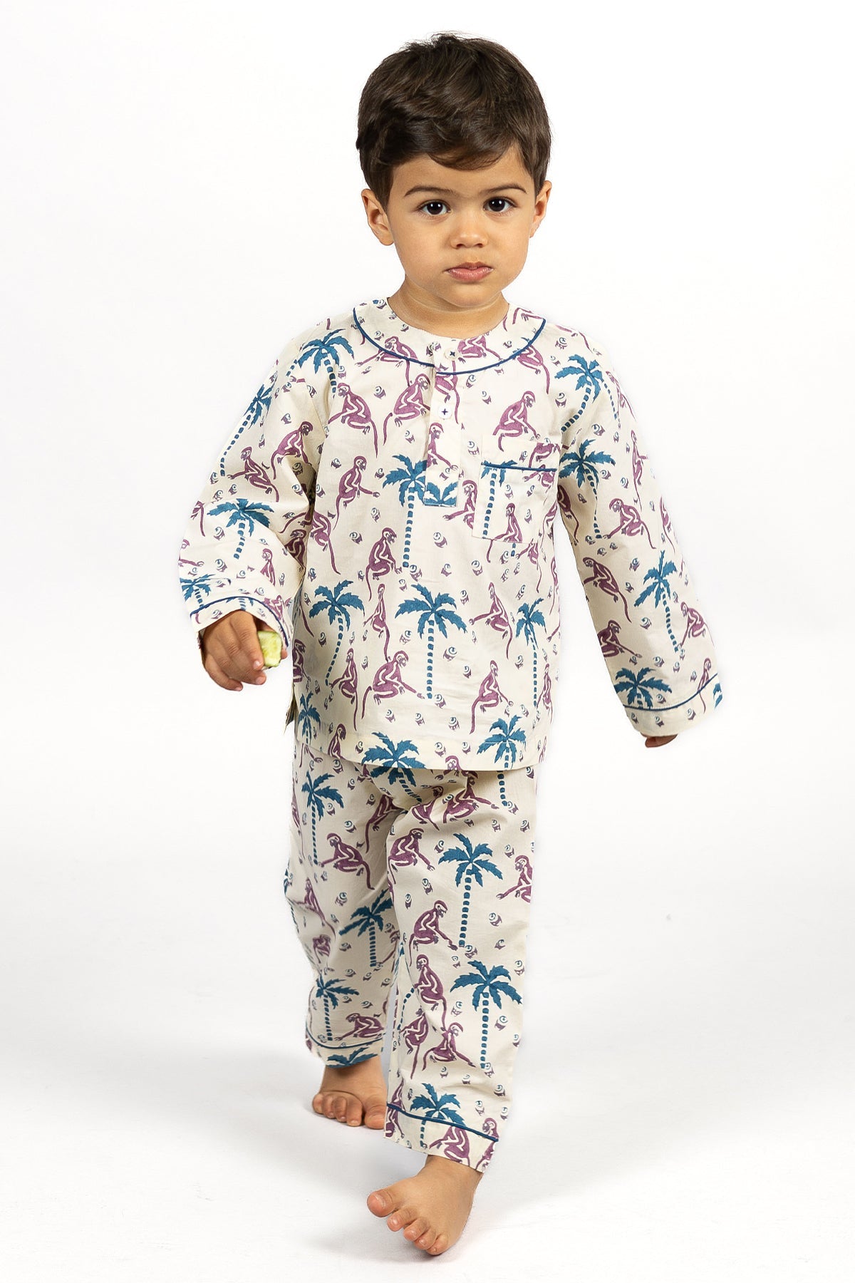 monkey capers - organic cotton kids pyjama set - Kutti Lulu