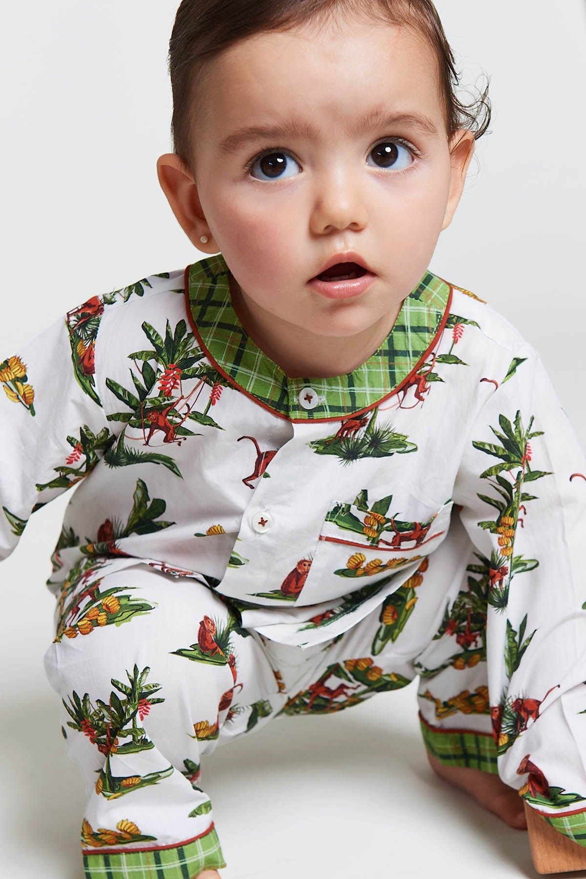 monkey gone bananas - organic cotton baby pyjama set - Kutti Lulu