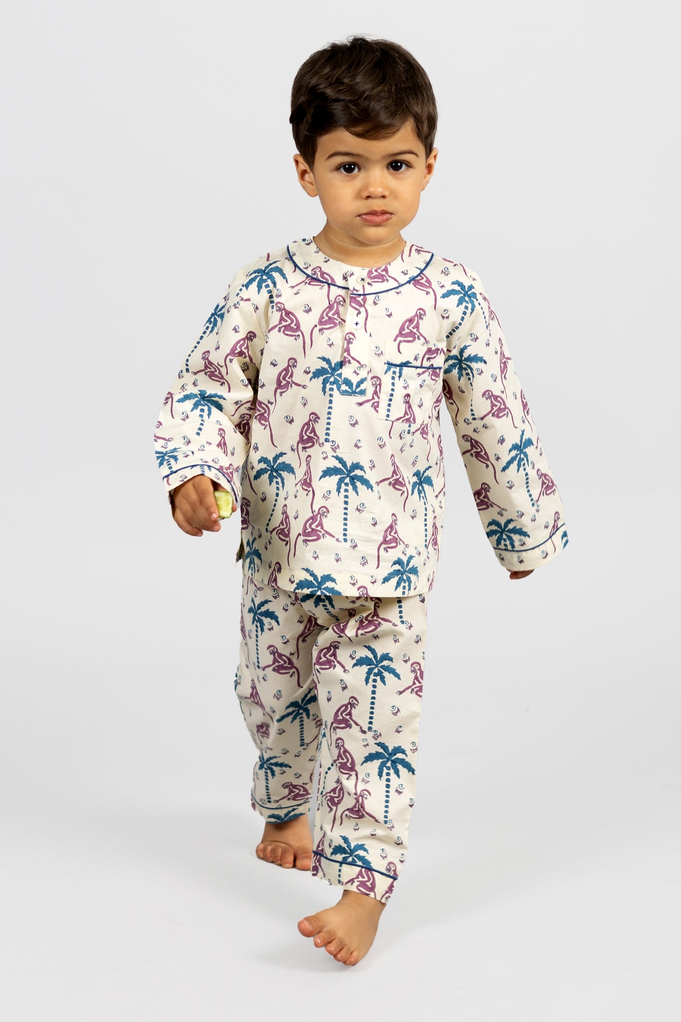 monkey capers - organic cotton kids pyjama set