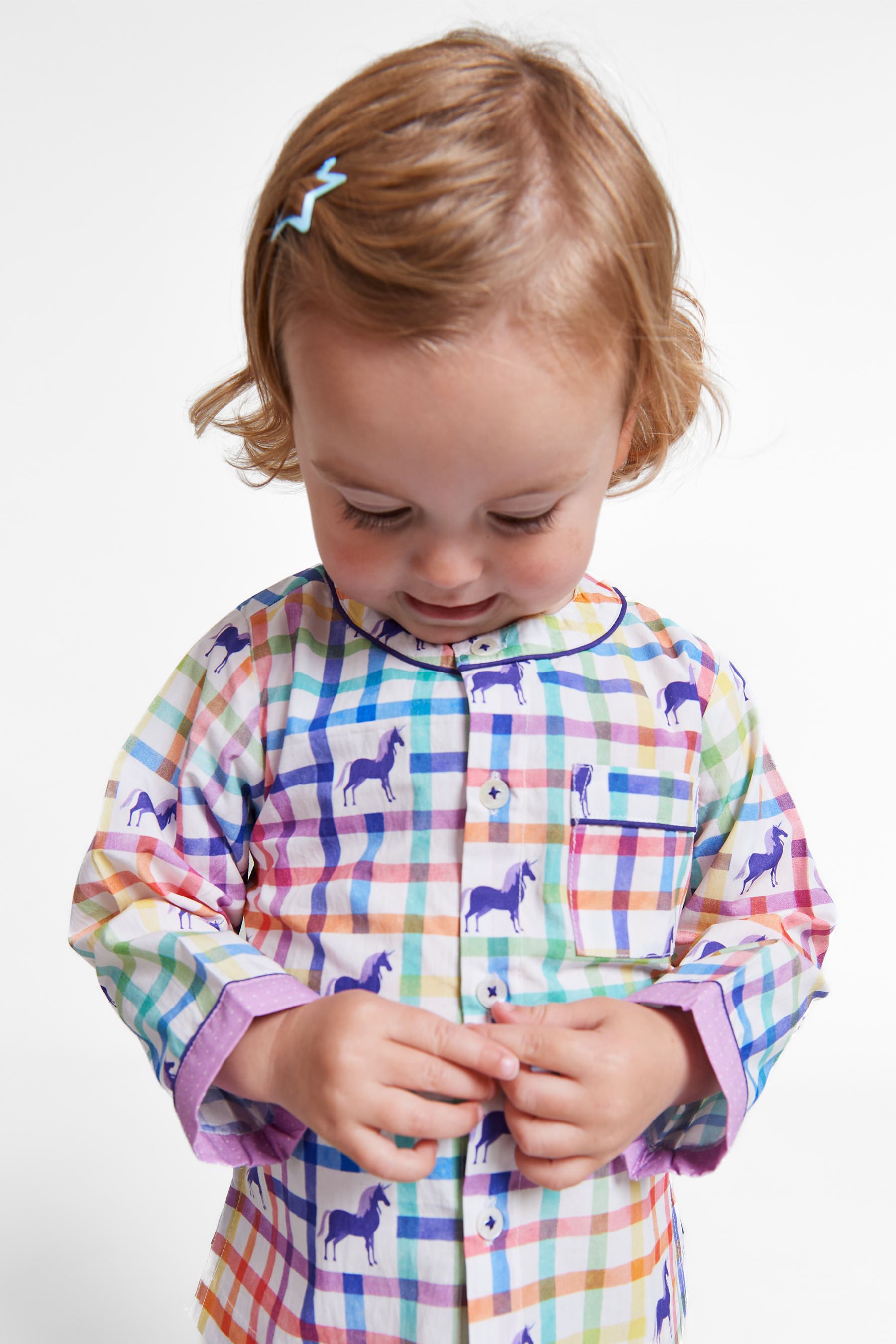 unicorn mosaic organic cotton baby pyjama set
