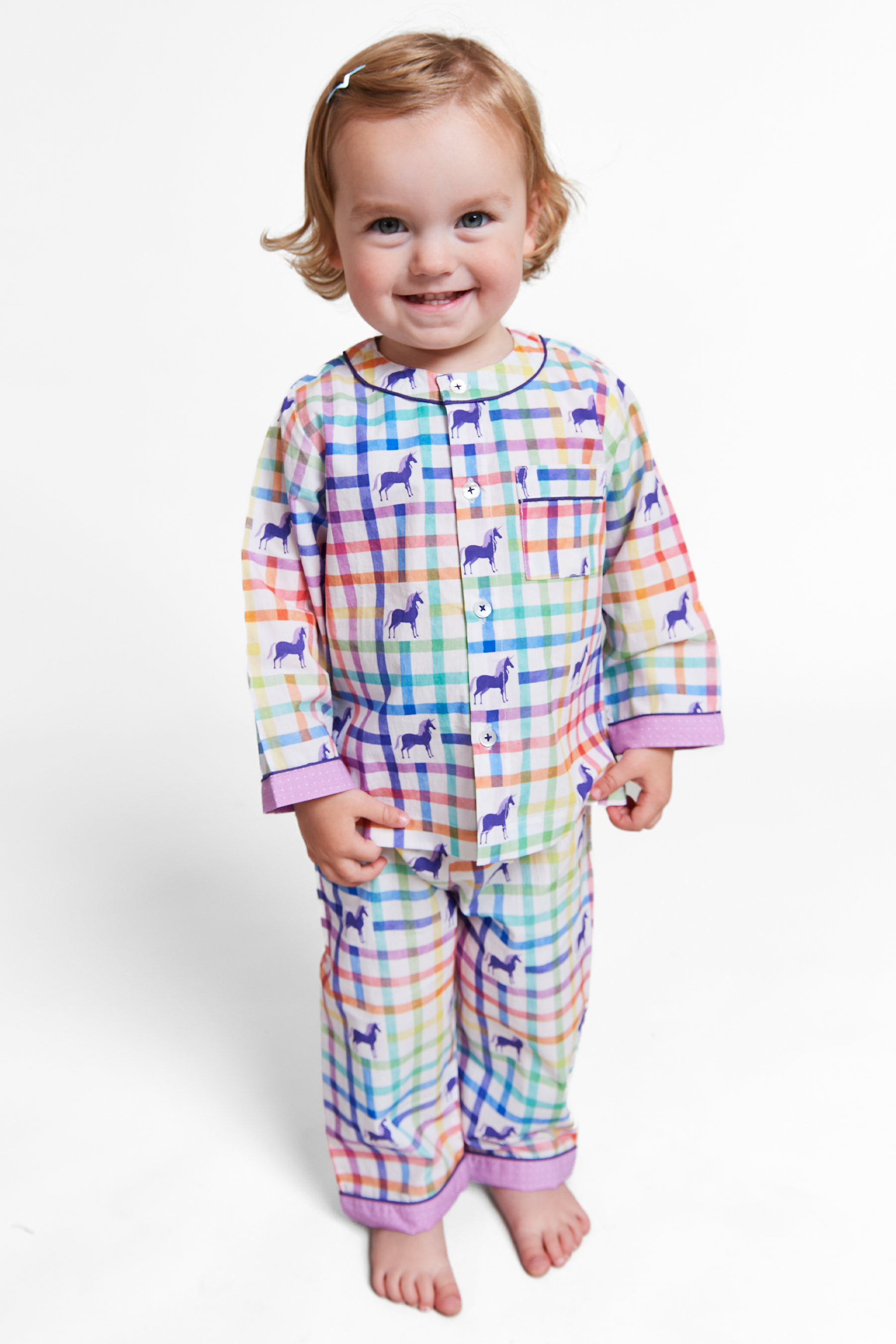 unicorn mosaic organic cotton baby pyjama set