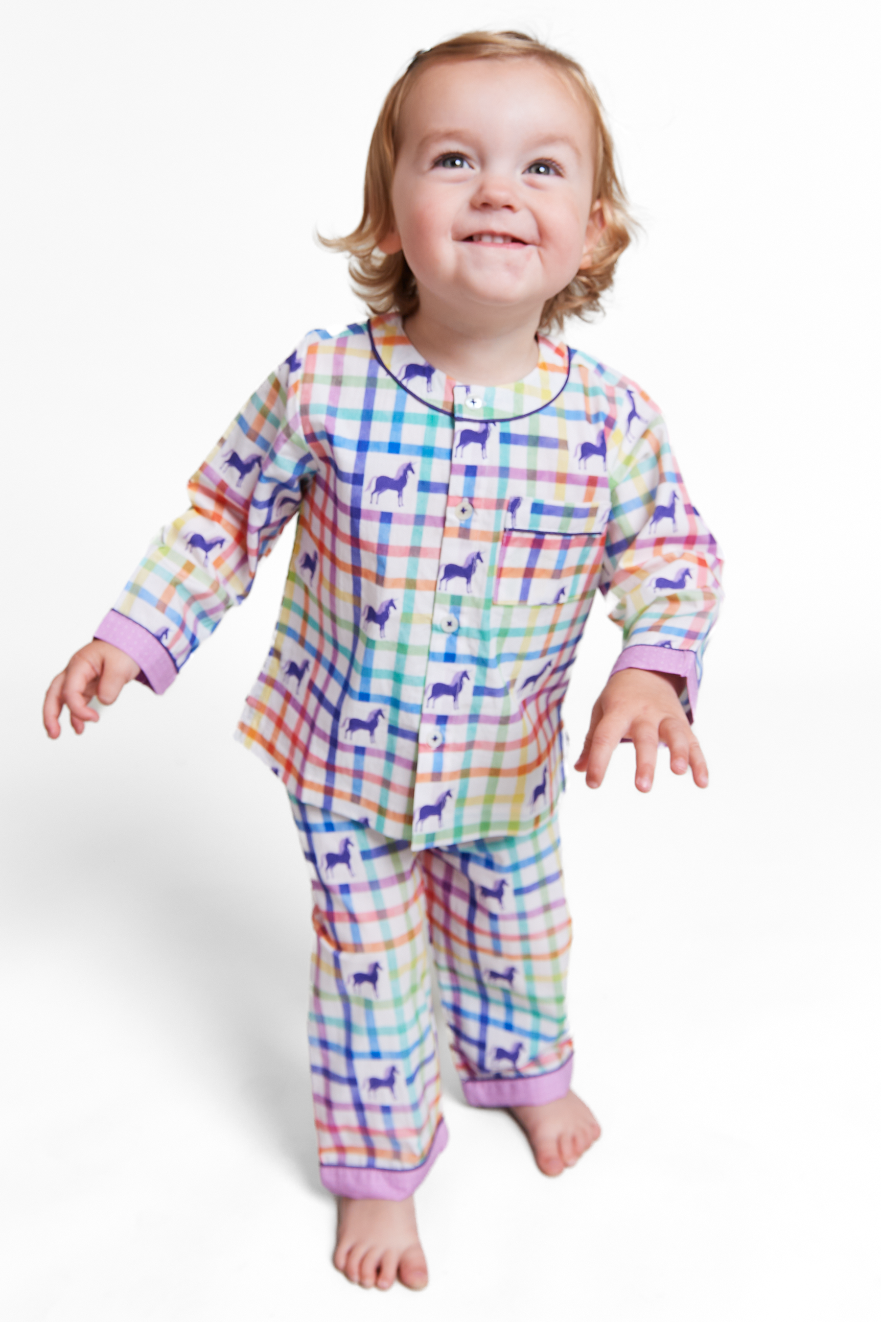 unicorn mosaic organic cotton baby pyjama set