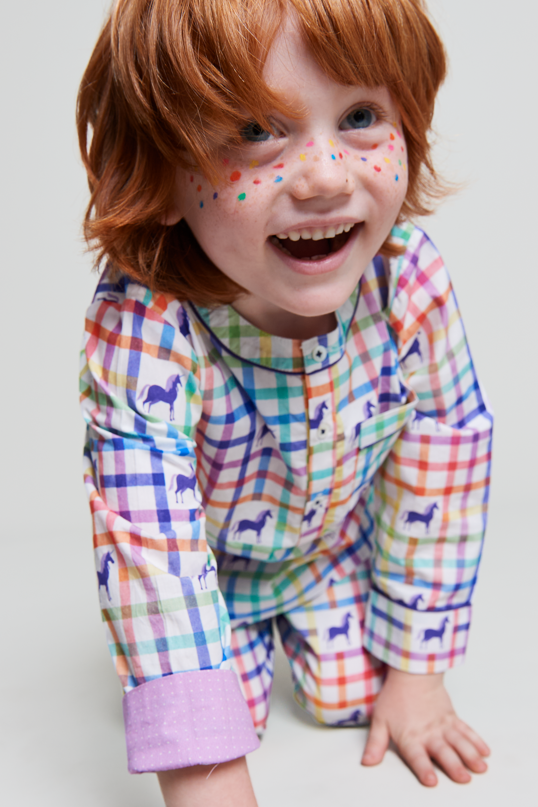 unicorn mosaic - organic cotton kids pyjama set
