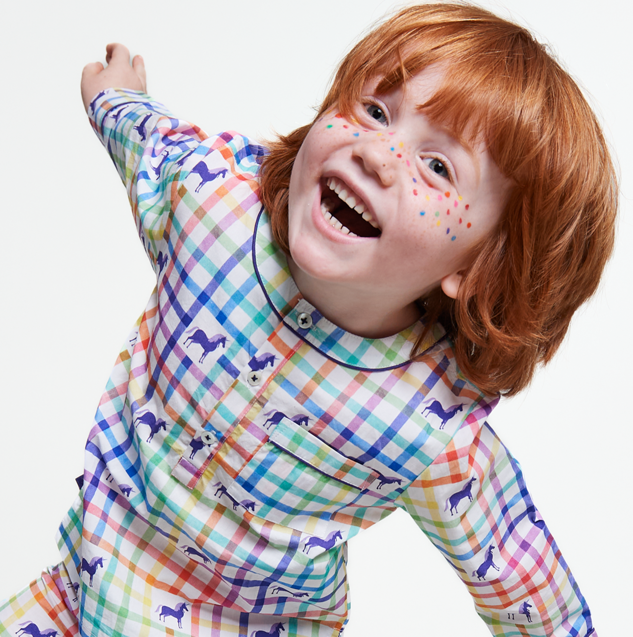 unicorn mosaic - organic cotton kids pyjama set