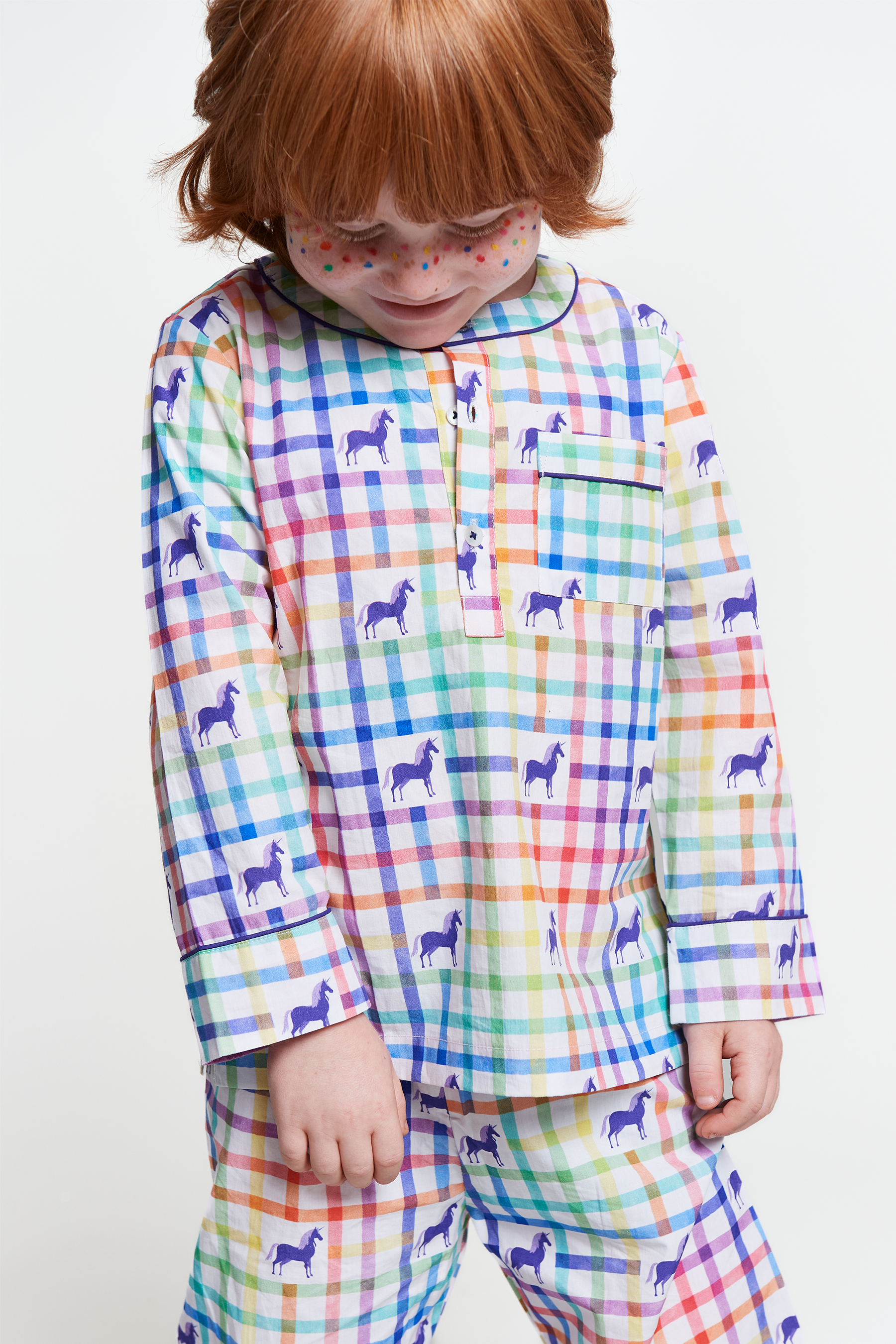 unicorn mosaic - organic cotton kids pyjama set