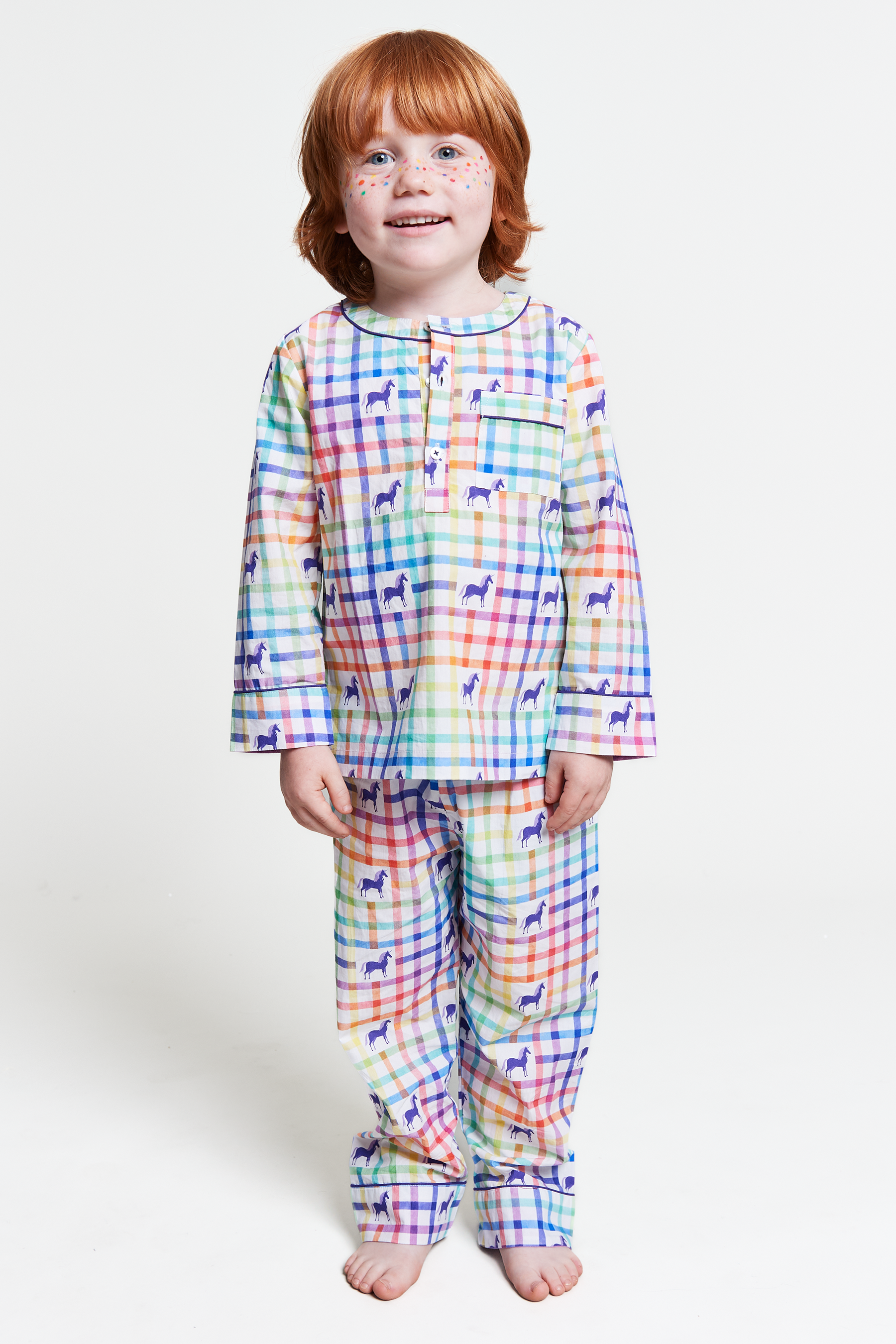 unicorn mosaic - organic cotton kids pyjama set