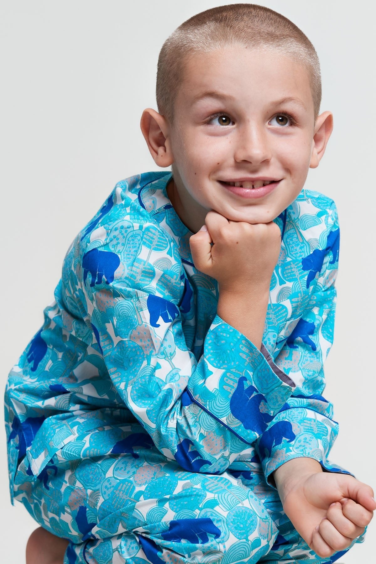 the wandering bear - organic cotton kids pyjama set - Kutti Lulu