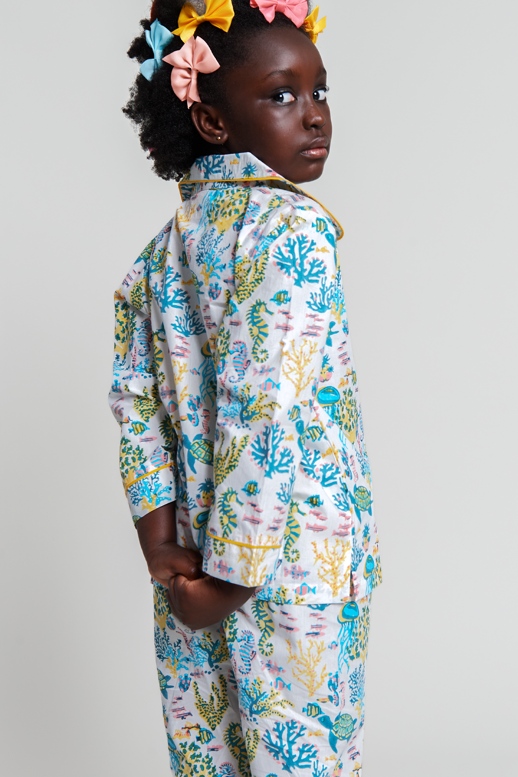a fin-tastic dance off - organic cotton kids pyjama set