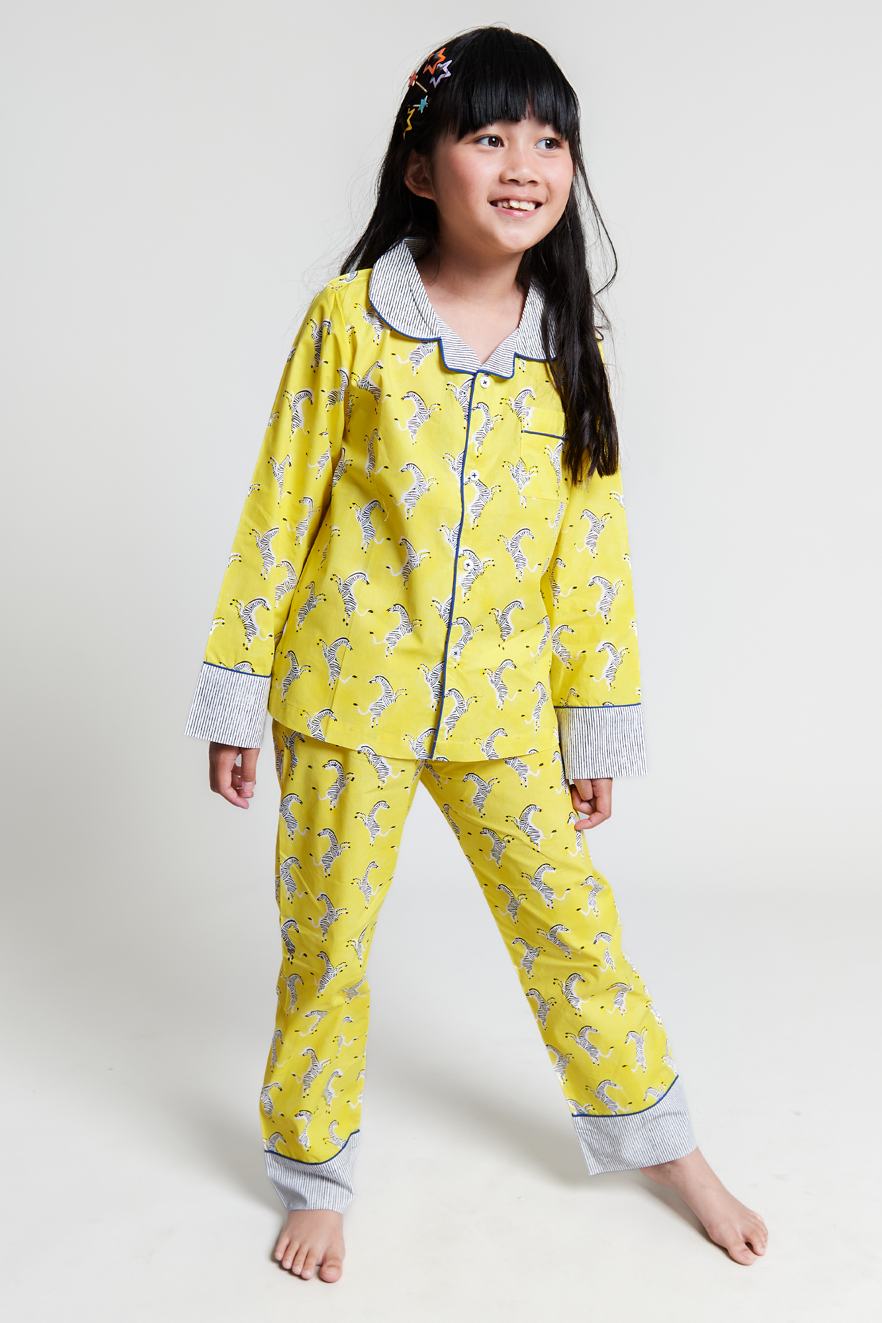 zebra strides - organic cotton kids pyjama set