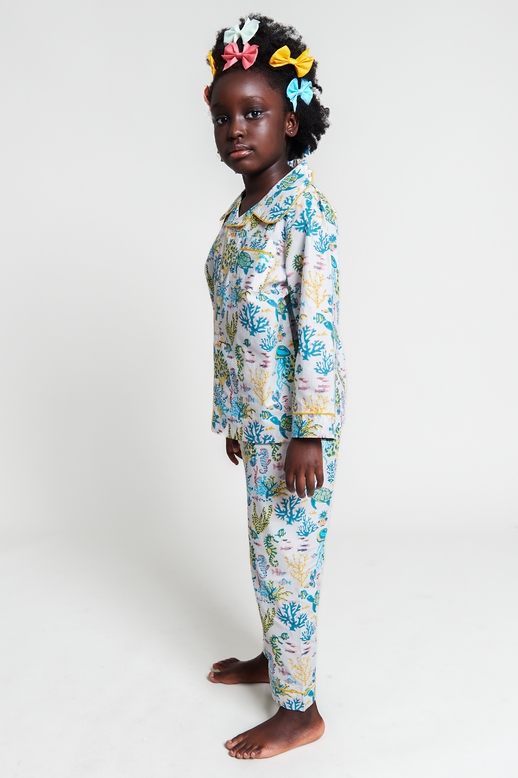 a fin-tastic dance off - organic cotton kids pyjama set