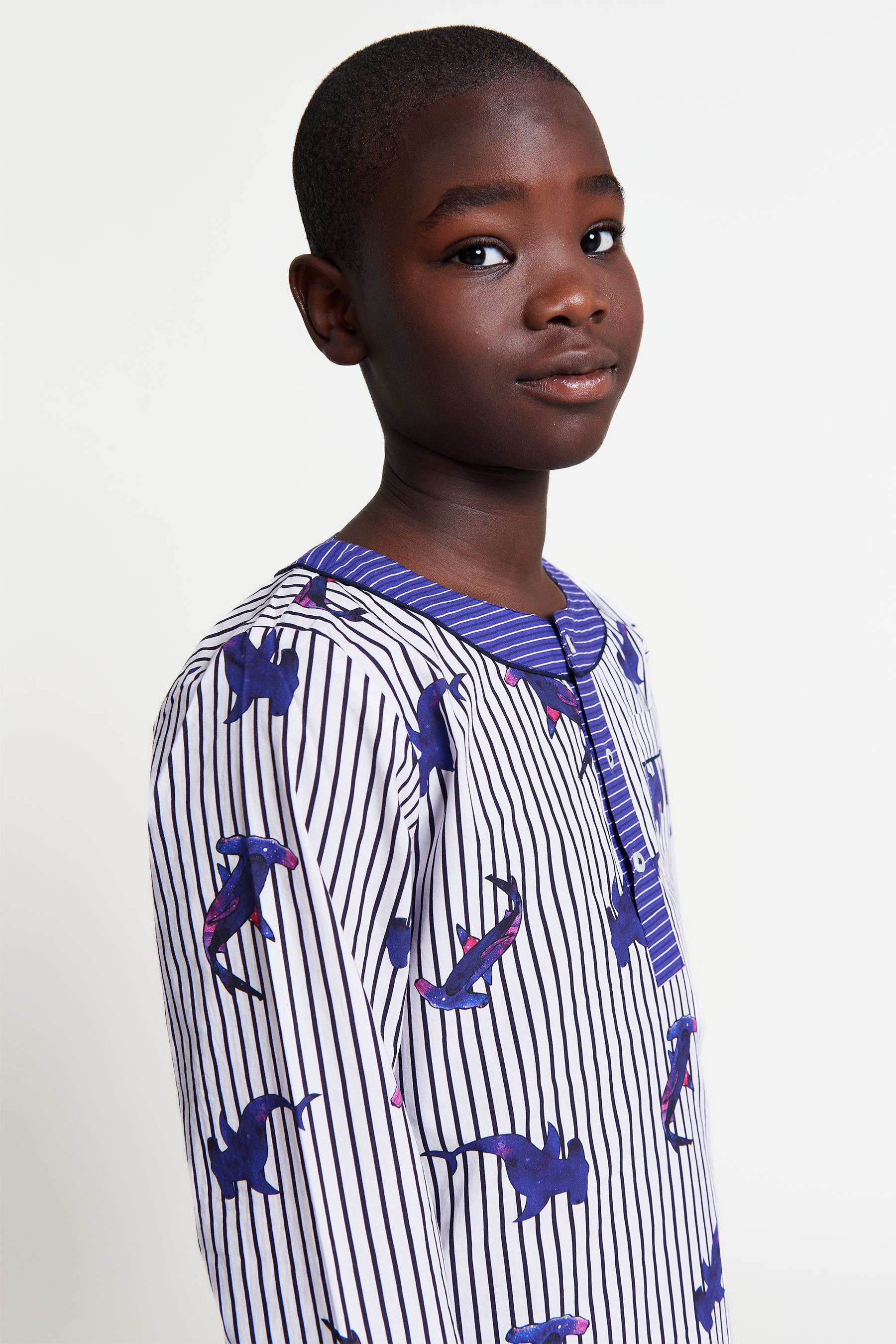 galactic sharks - organic cotton kids pyjama set