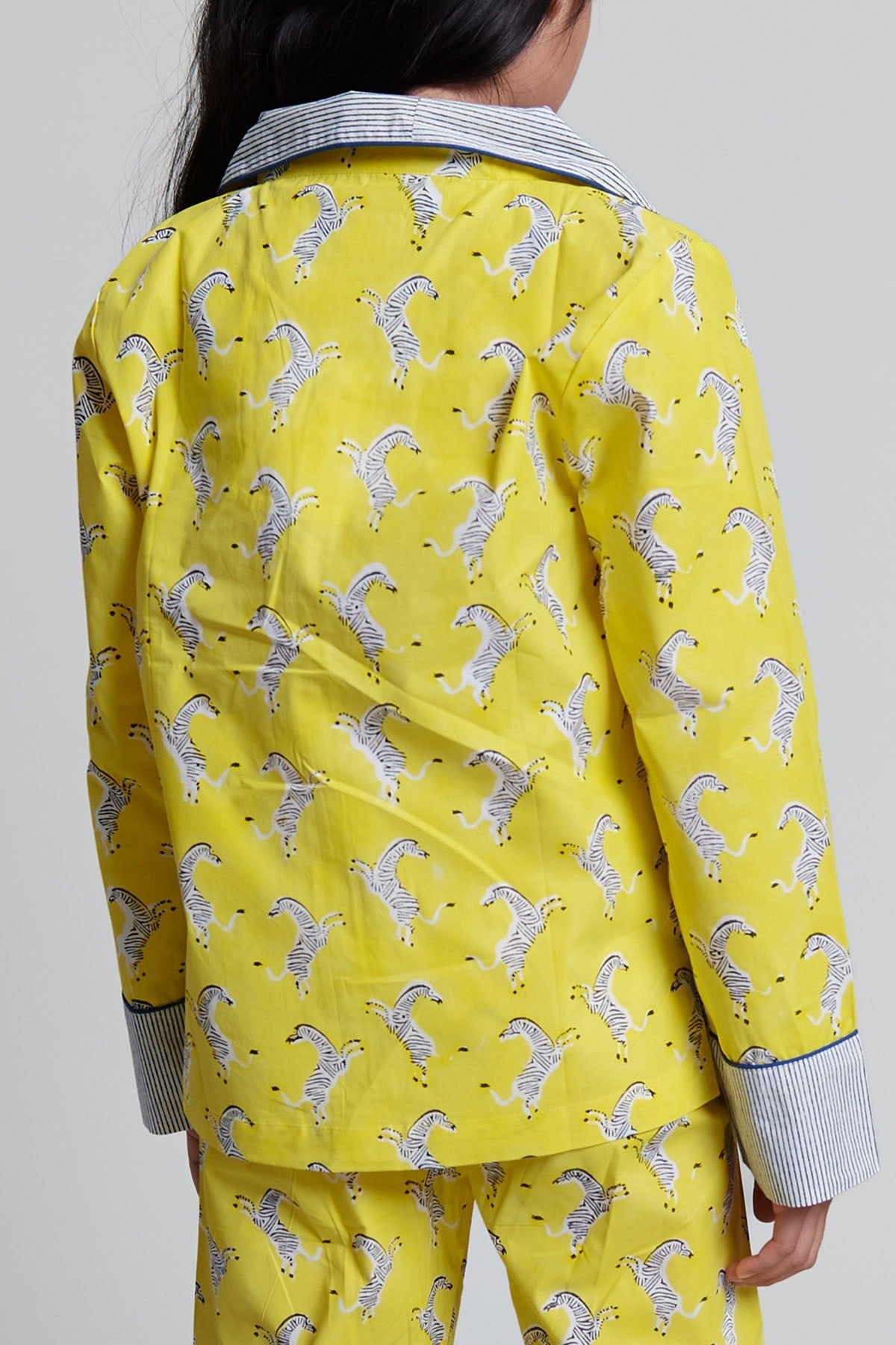 zebra strides - organic cotton kids pyjama set - Kutti Lulu