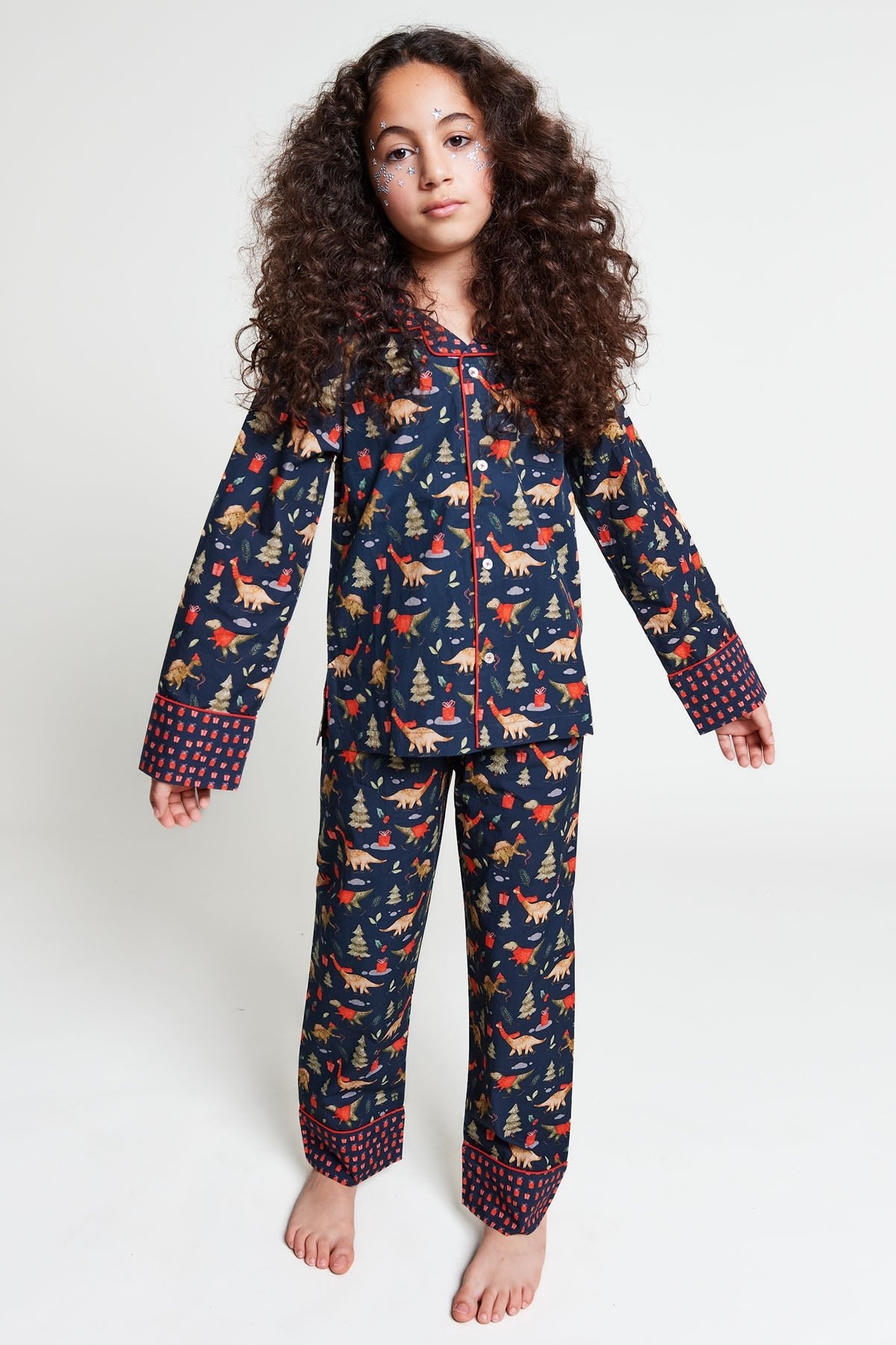 a jurassic christmas - organic cotton kids pyjama set - Kutti Lulu