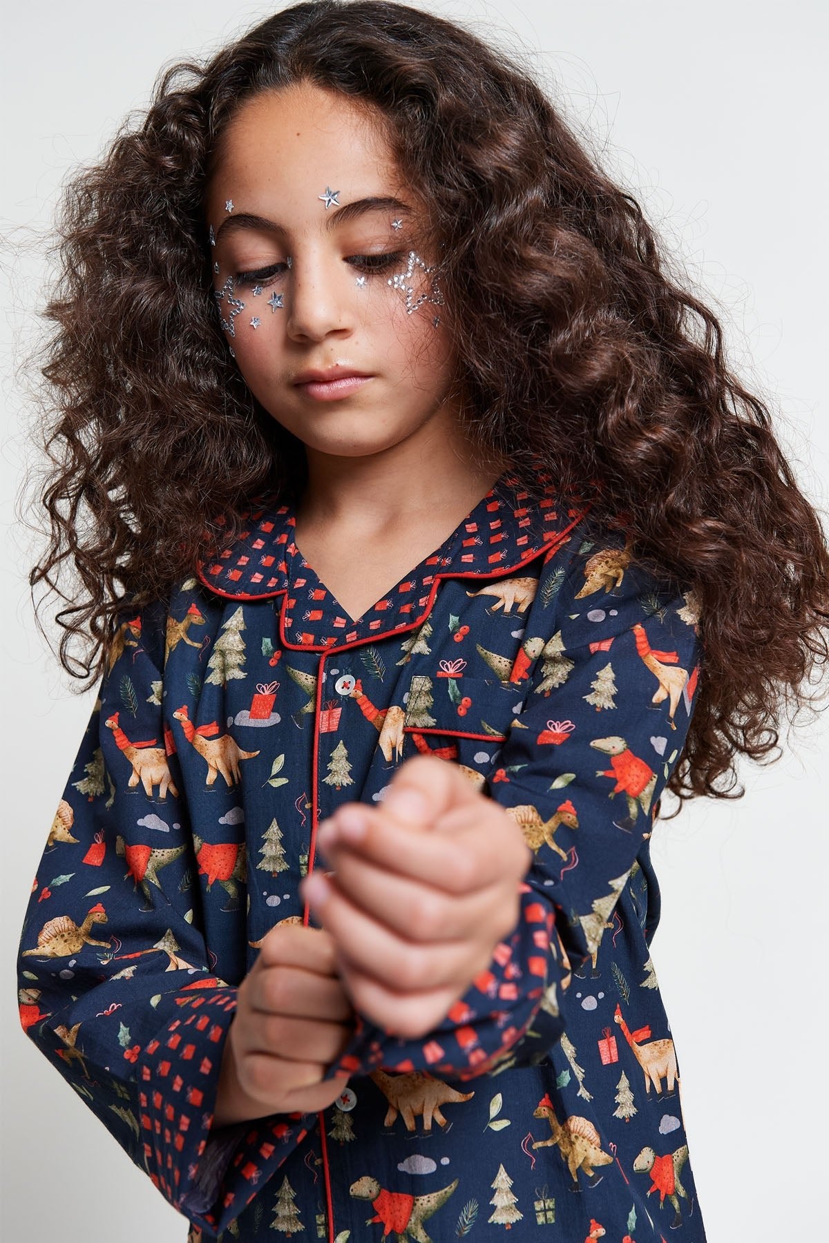 a jurassic christmas - organic cotton kids pyjama set - Kutti Lulu