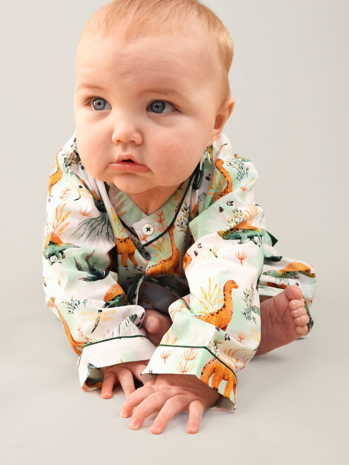 dinosaur summit - organic cotton baby pyjama set - Kutti Lulu