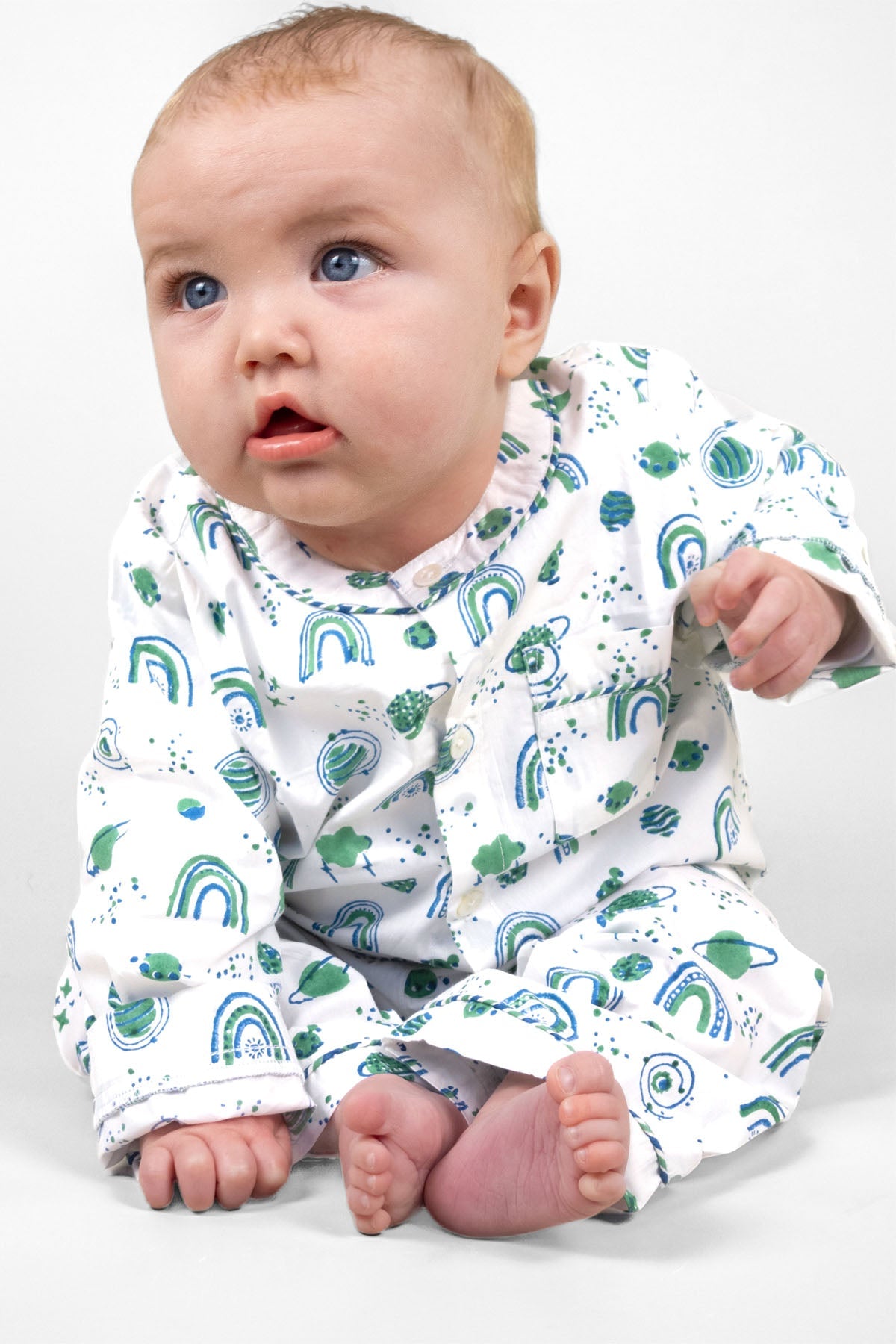 interstellar vibes - organic cotton baby pyjama set - Kutti Lulu