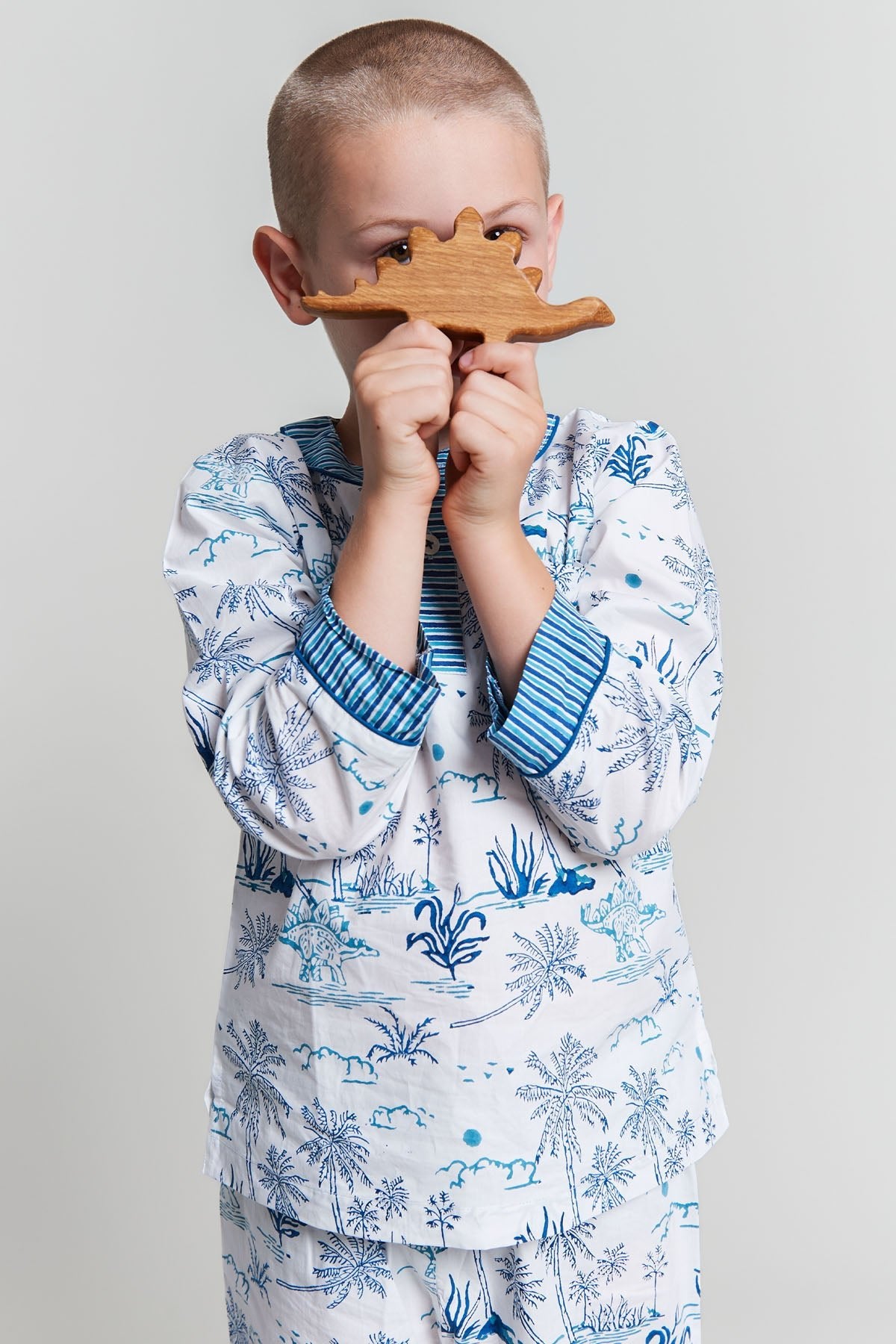 jurassic landscape - organic cotton kids pyjama set - Kutti Lulu