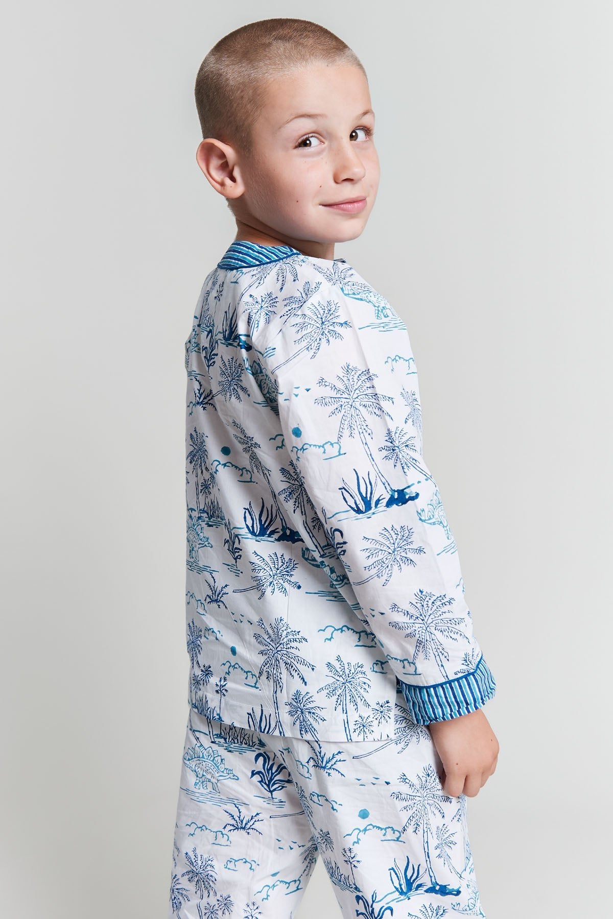 jurassic landscape - organic cotton kids pyjama set - Kutti Lulu