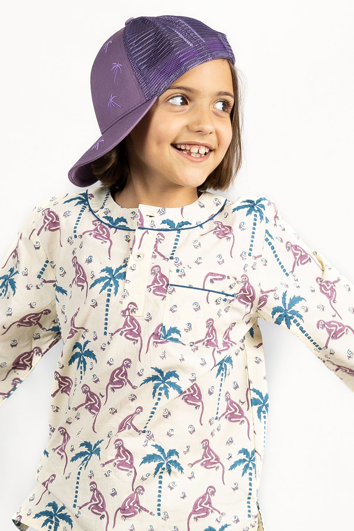 monkey capers - organic cotton kids pyjama set - Kutti Lulu