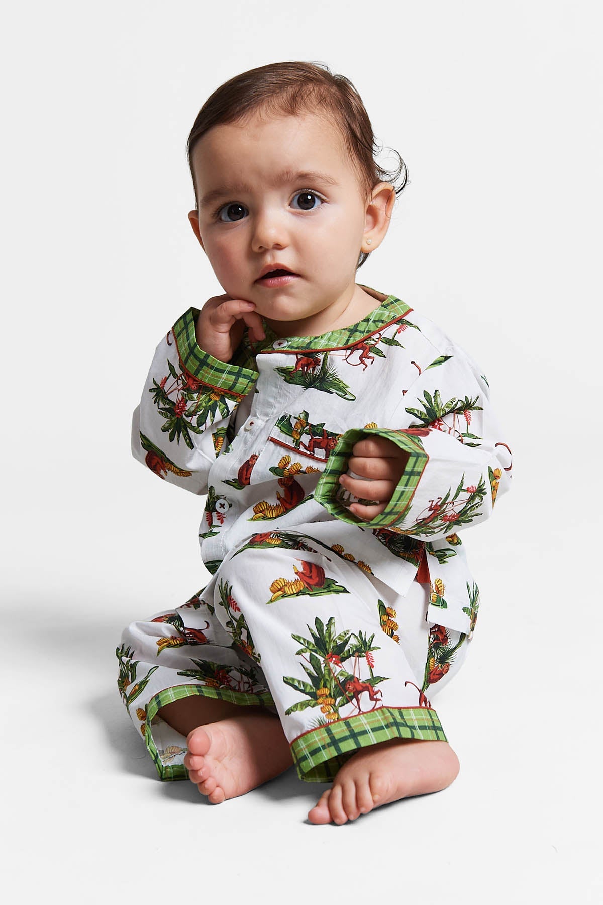 monkey gone bananas - organic cotton baby pyjama set - Kutti Lulu