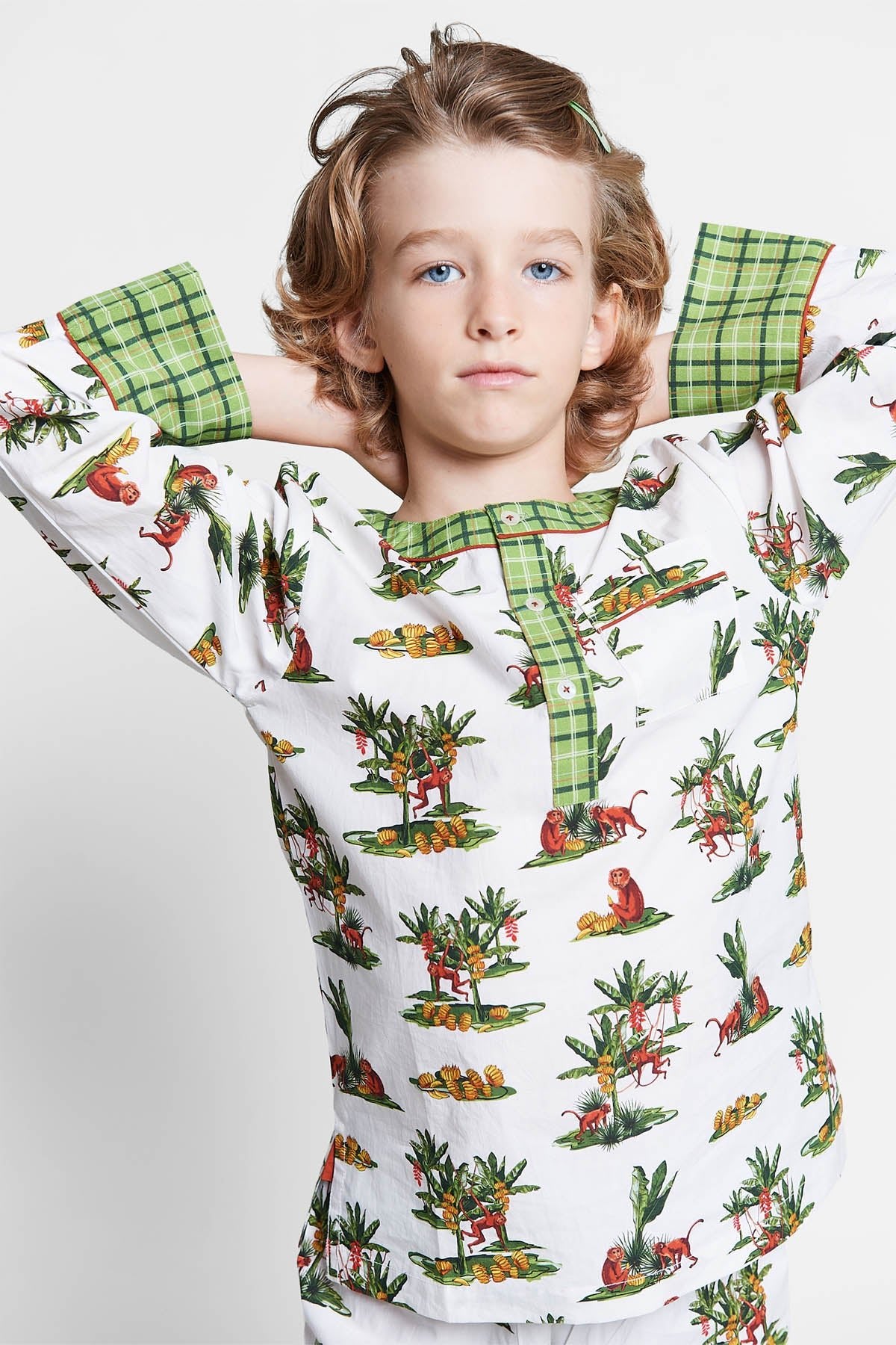 monkey gone bananas - organic cotton kids pyjama set - Kutti Lulu
