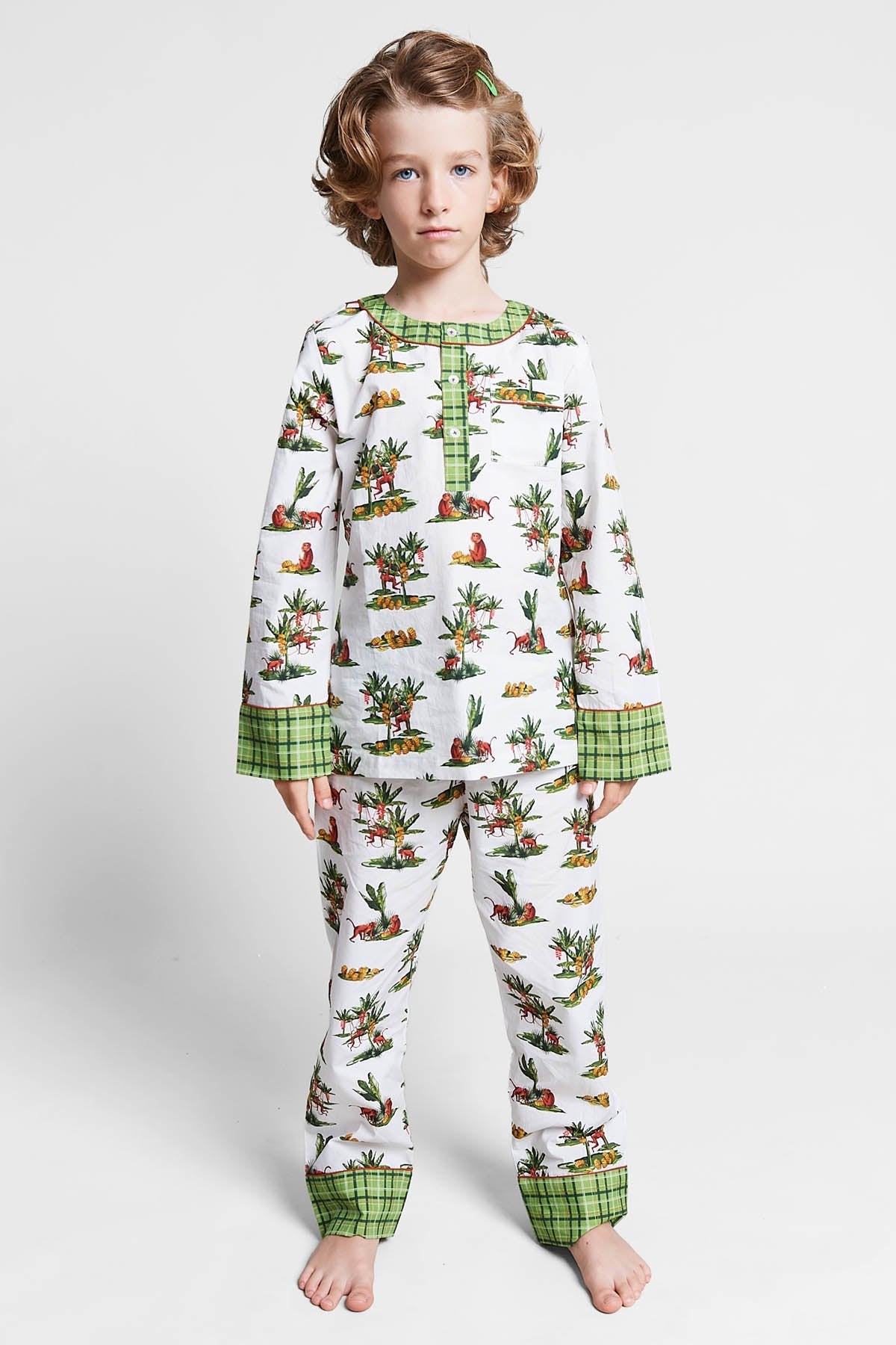 monkey gone bananas - organic cotton kids pyjama set - Kutti Lulu