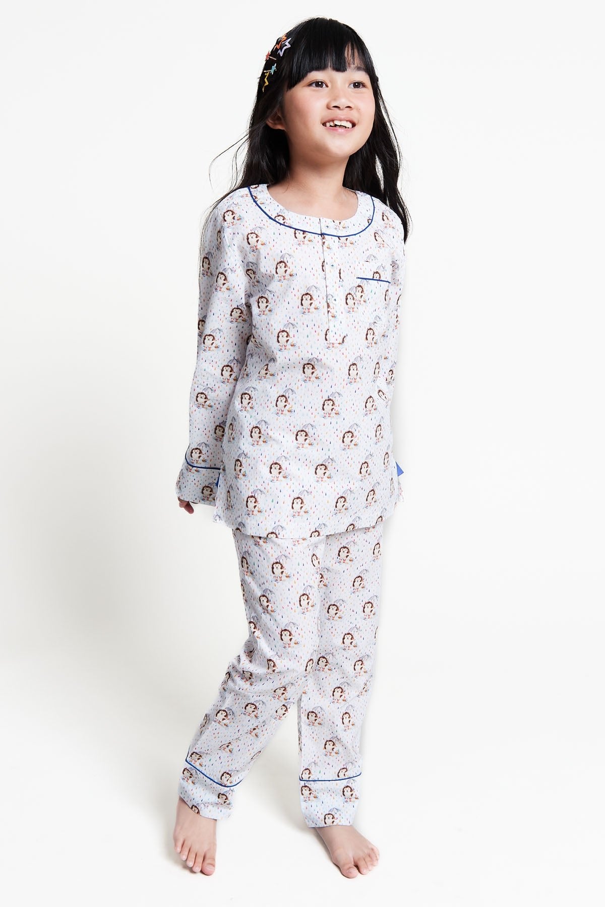 raindrops keep falling - organic cotton baby pyjama set - Kutti Lulu