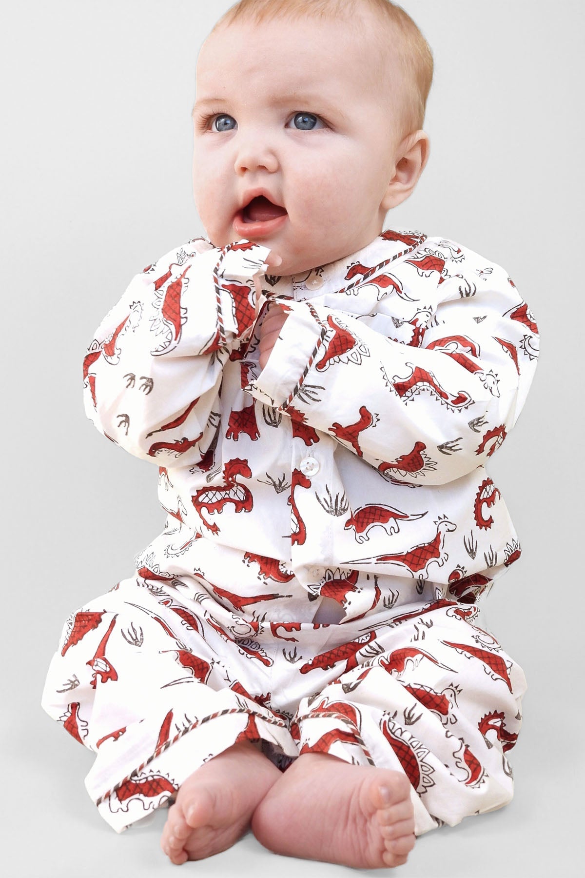 tag - a - saurus tales - organic cotton baby pyjama set - Kutti Lulu