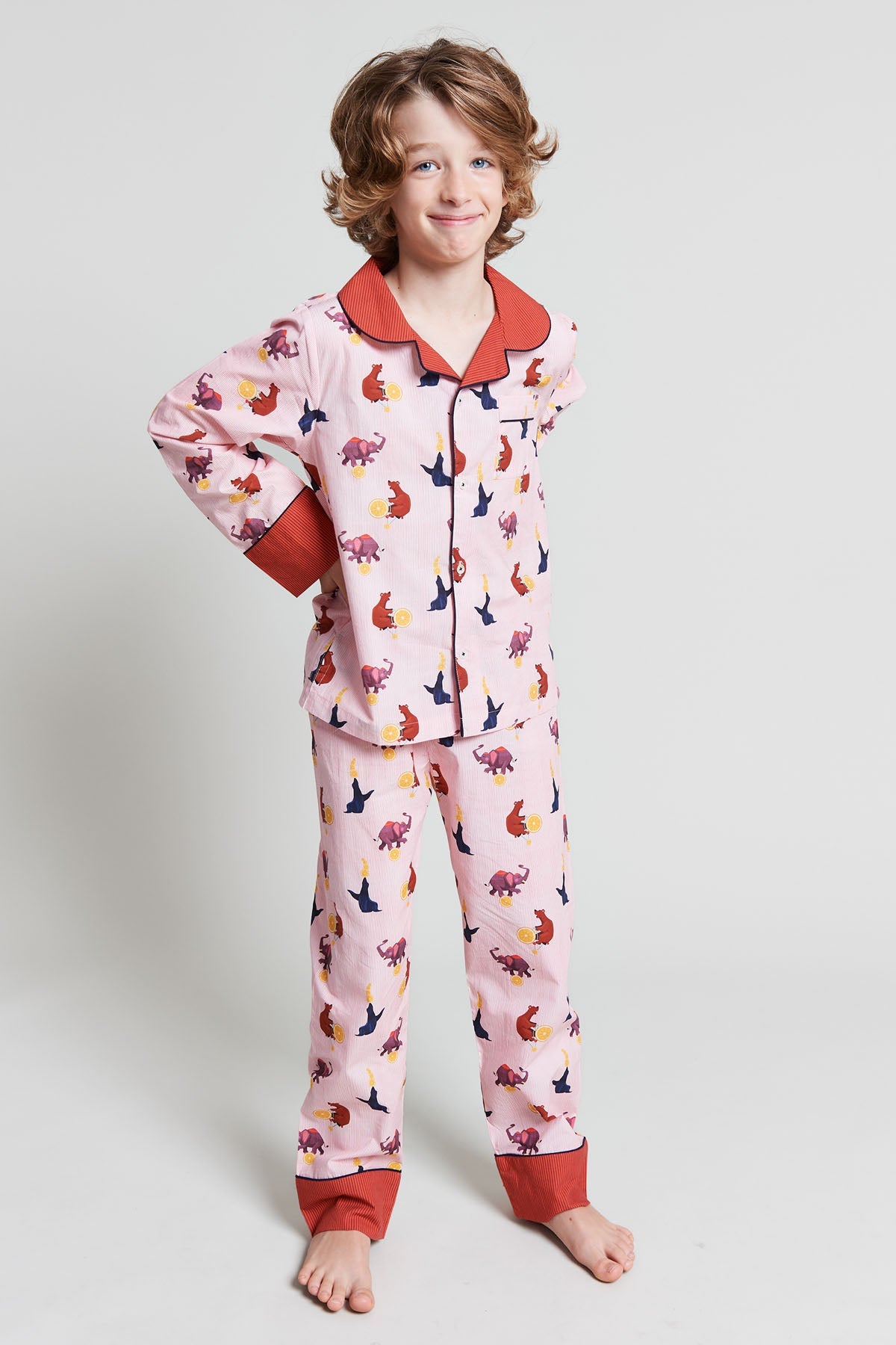 topsy turvy circus - organic cotton kids pyjama set - Kutti Lulu