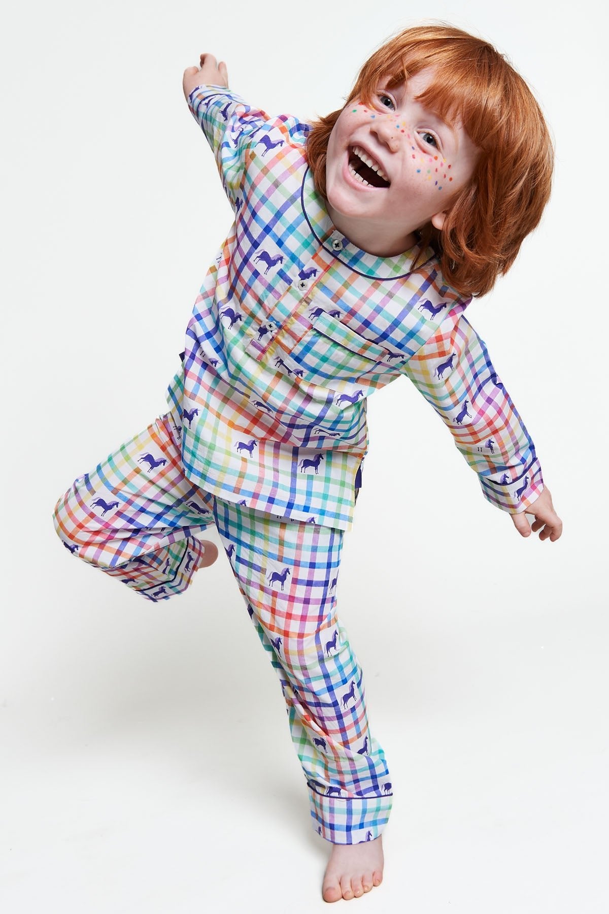 unicorn mosaic - organic cotton kids pyjama set - Kutti Lulu