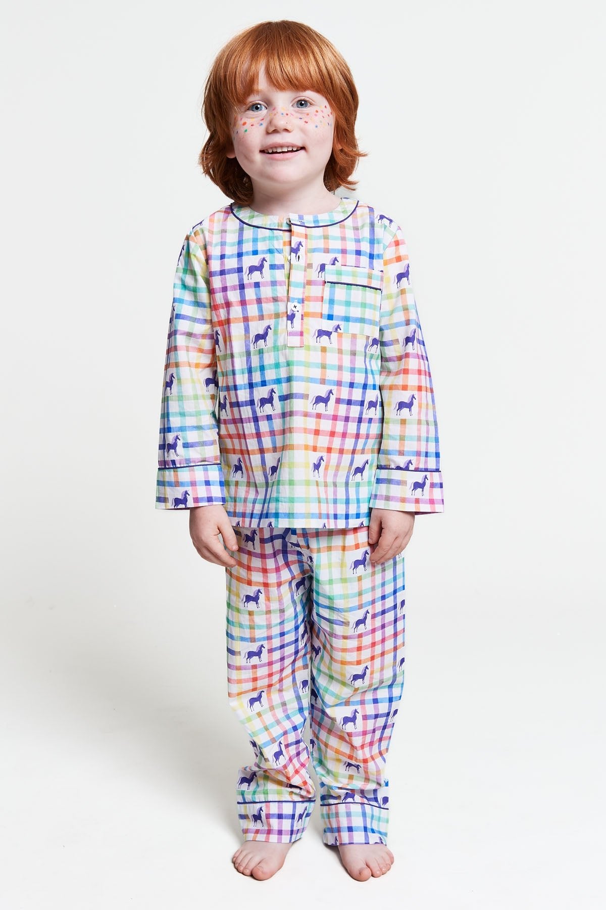 unicorn mosaic - organic cotton kids pyjama set - Kutti Lulu