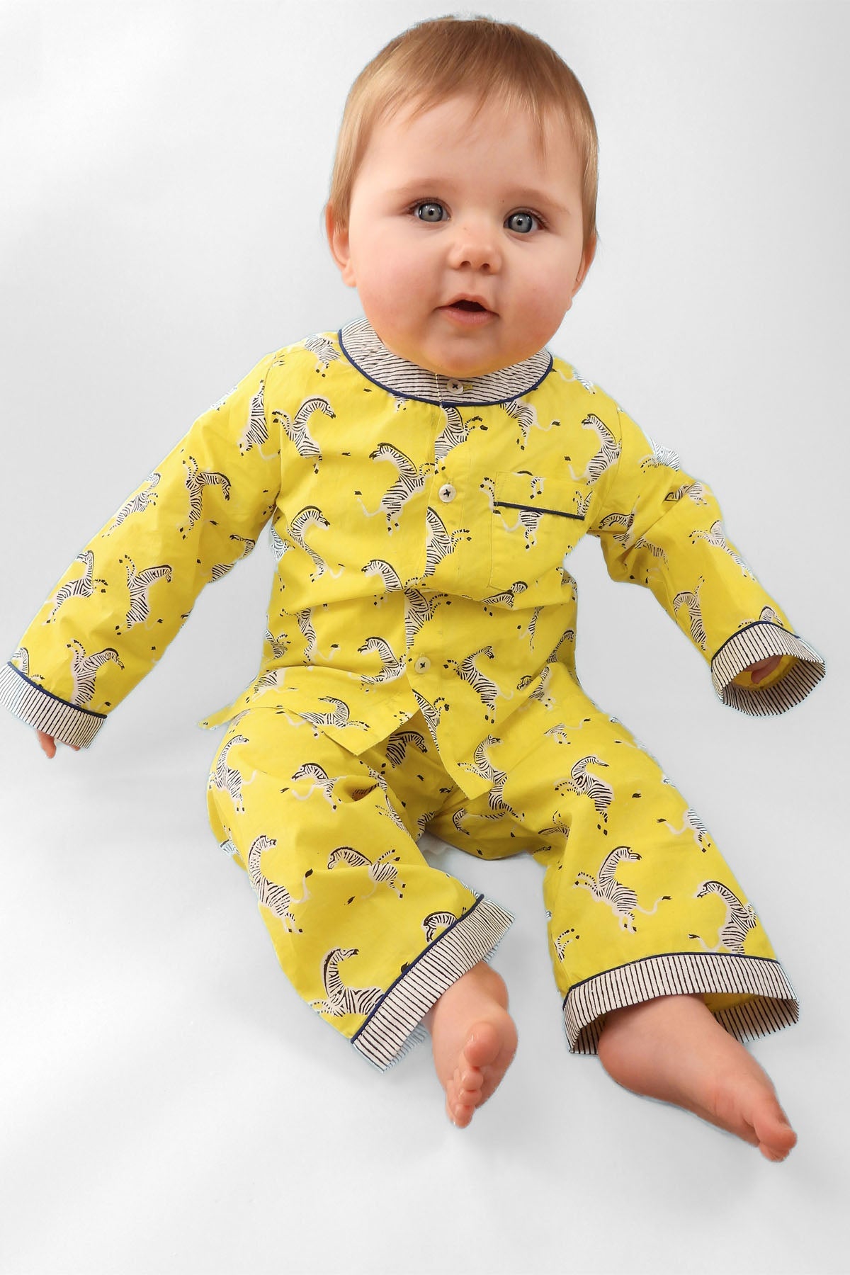 zebra strides - organic cotton baby pyjama set - Kutti Lulu