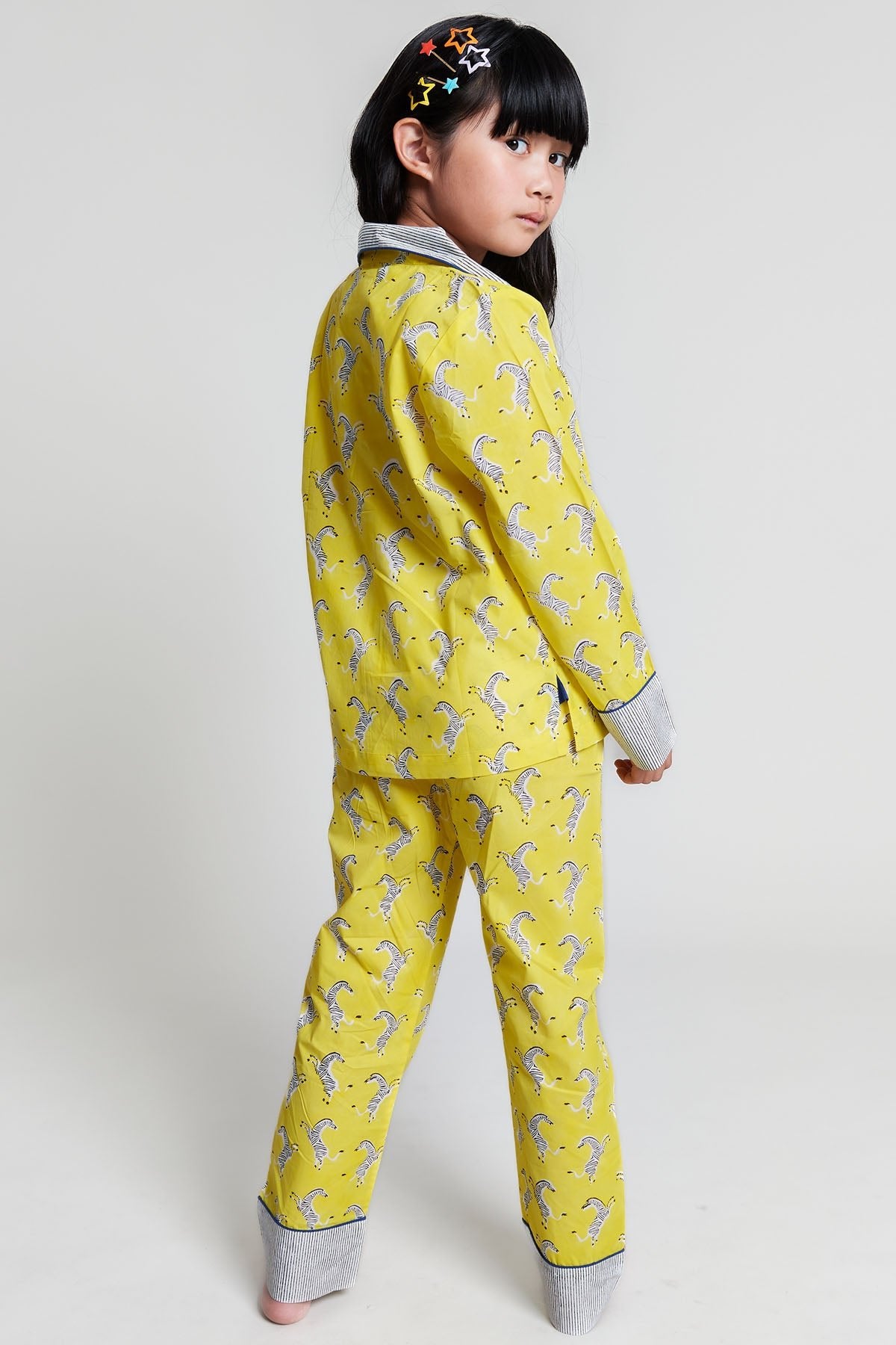 zebra strides - organic cotton kids pyjama set - Kutti Lulu