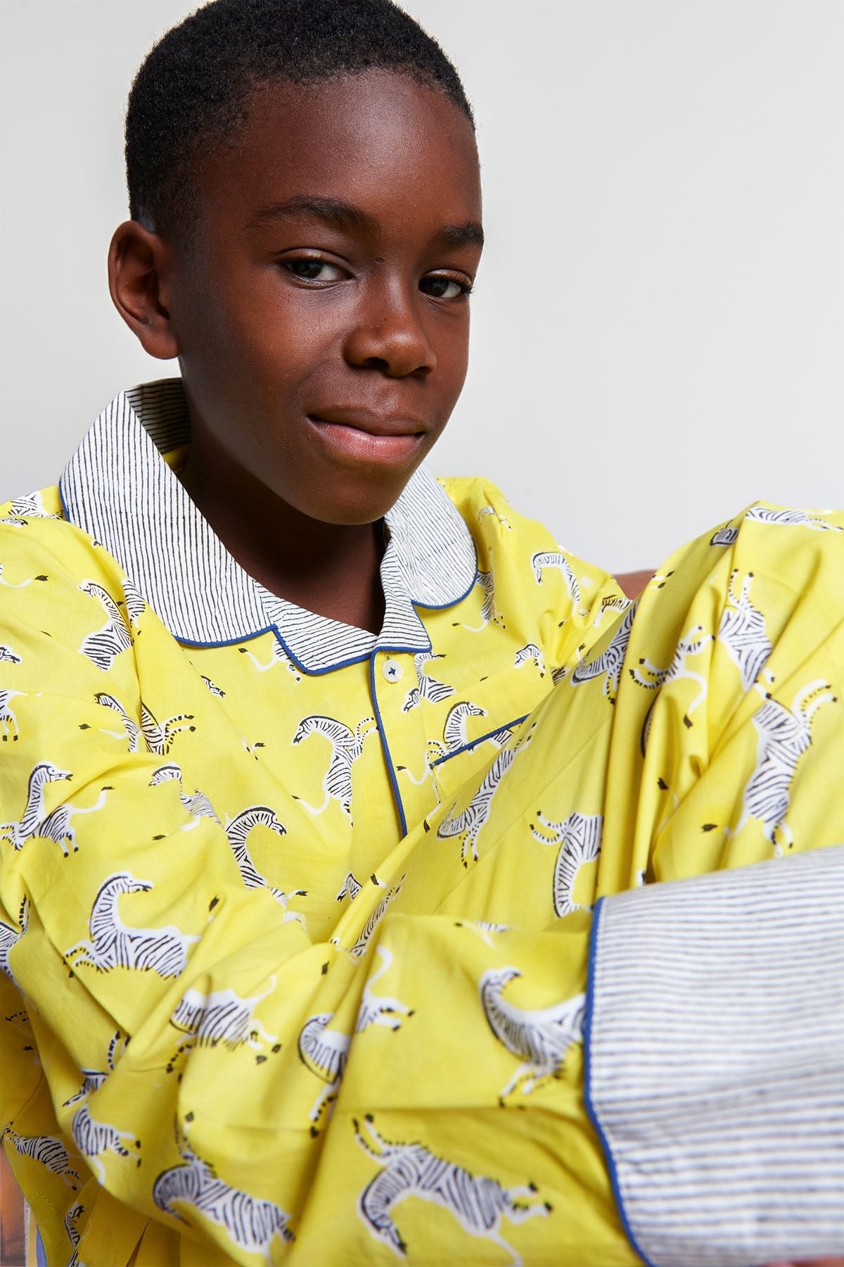 zebra strides - organic cotton kids pyjama set - Kutti Lulu